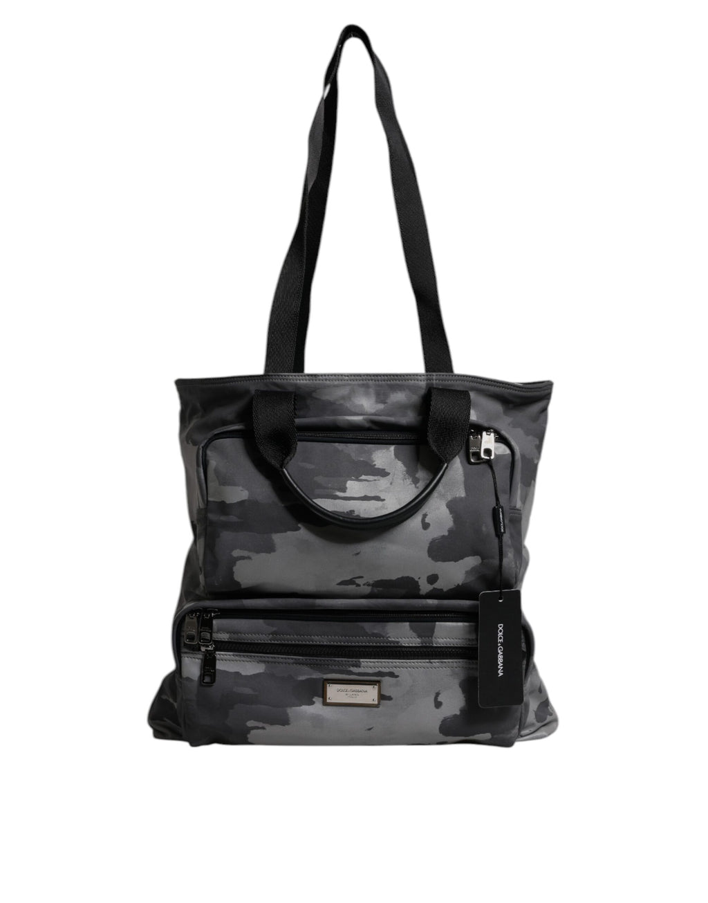 Sac à bandoulière Dolce & Gabbana camouflage noir avec plaque logo