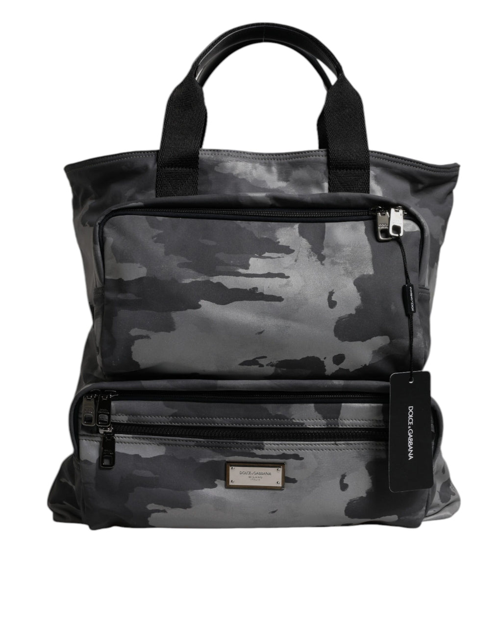 Sac à bandoulière Dolce & Gabbana camouflage noir avec plaque logo