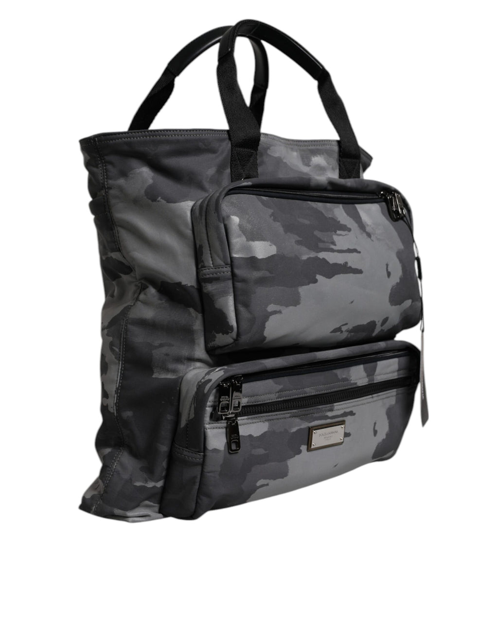 Sac à bandoulière Dolce & Gabbana camouflage noir avec plaque logo