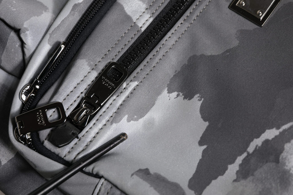 Sac à bandoulière Dolce & Gabbana camouflage noir avec plaque logo