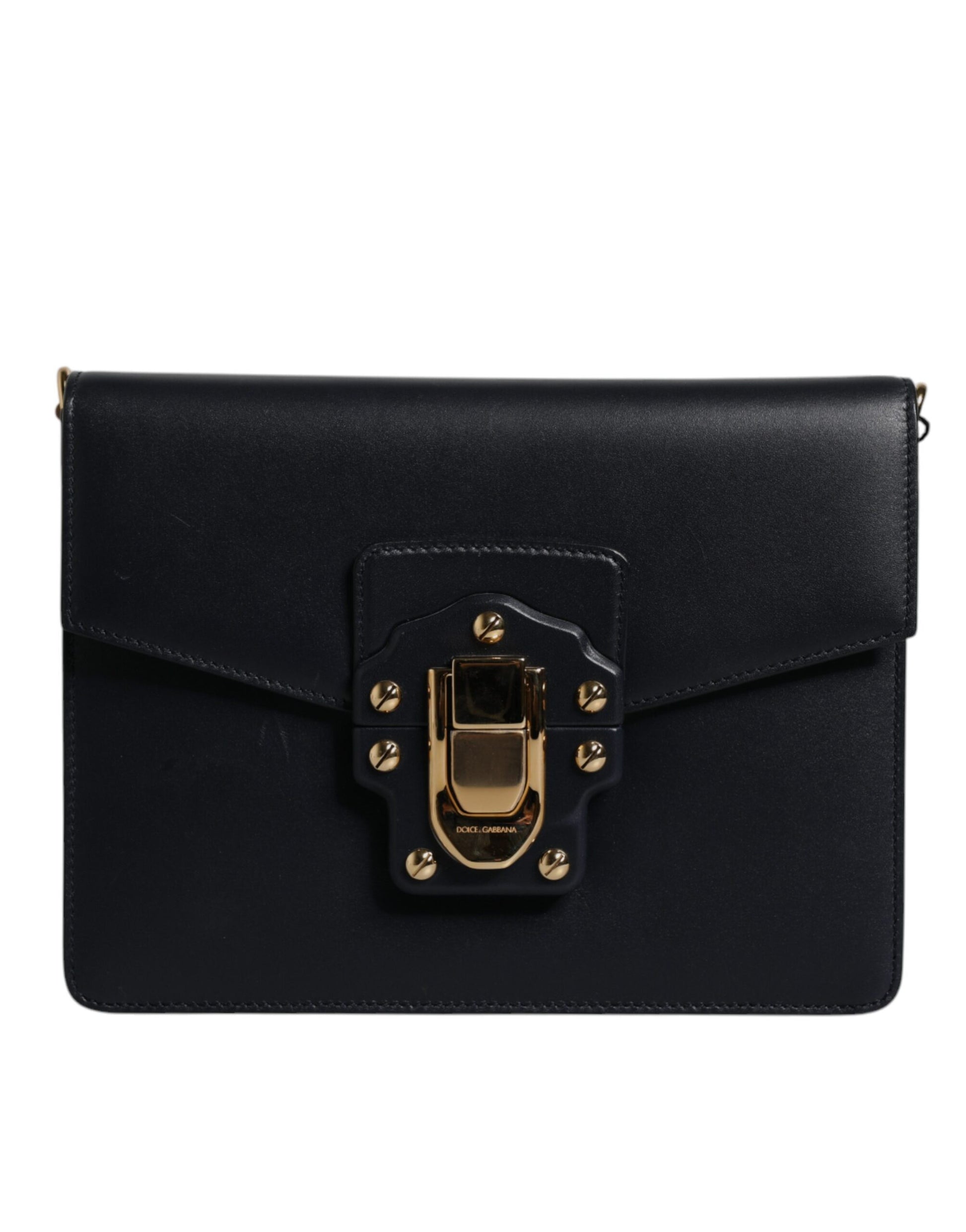 Sac bandoulière en cuir de veau noir Dolce & Gabbana