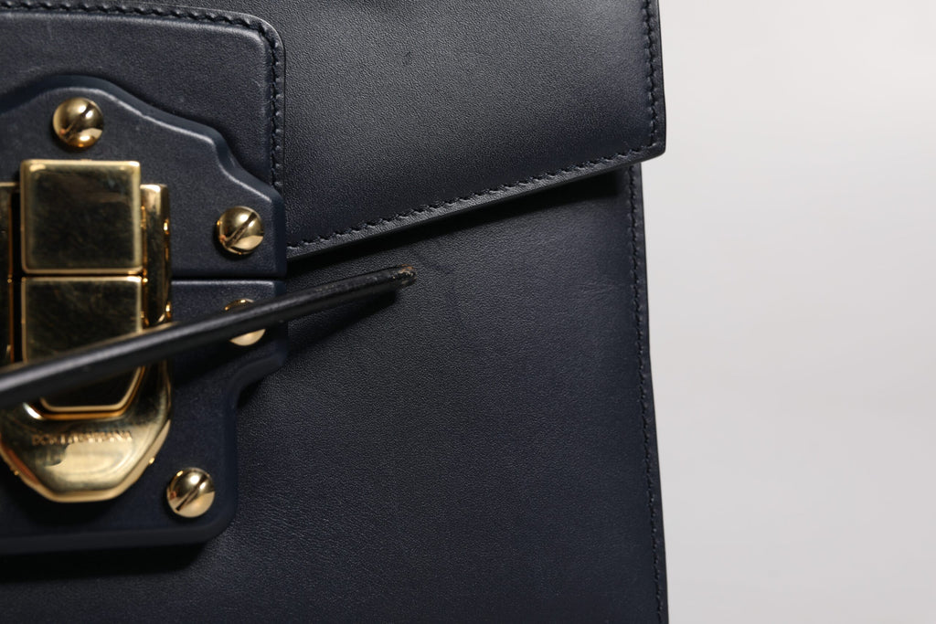 Sac bandoulière en cuir de veau noir Dolce & Gabbana