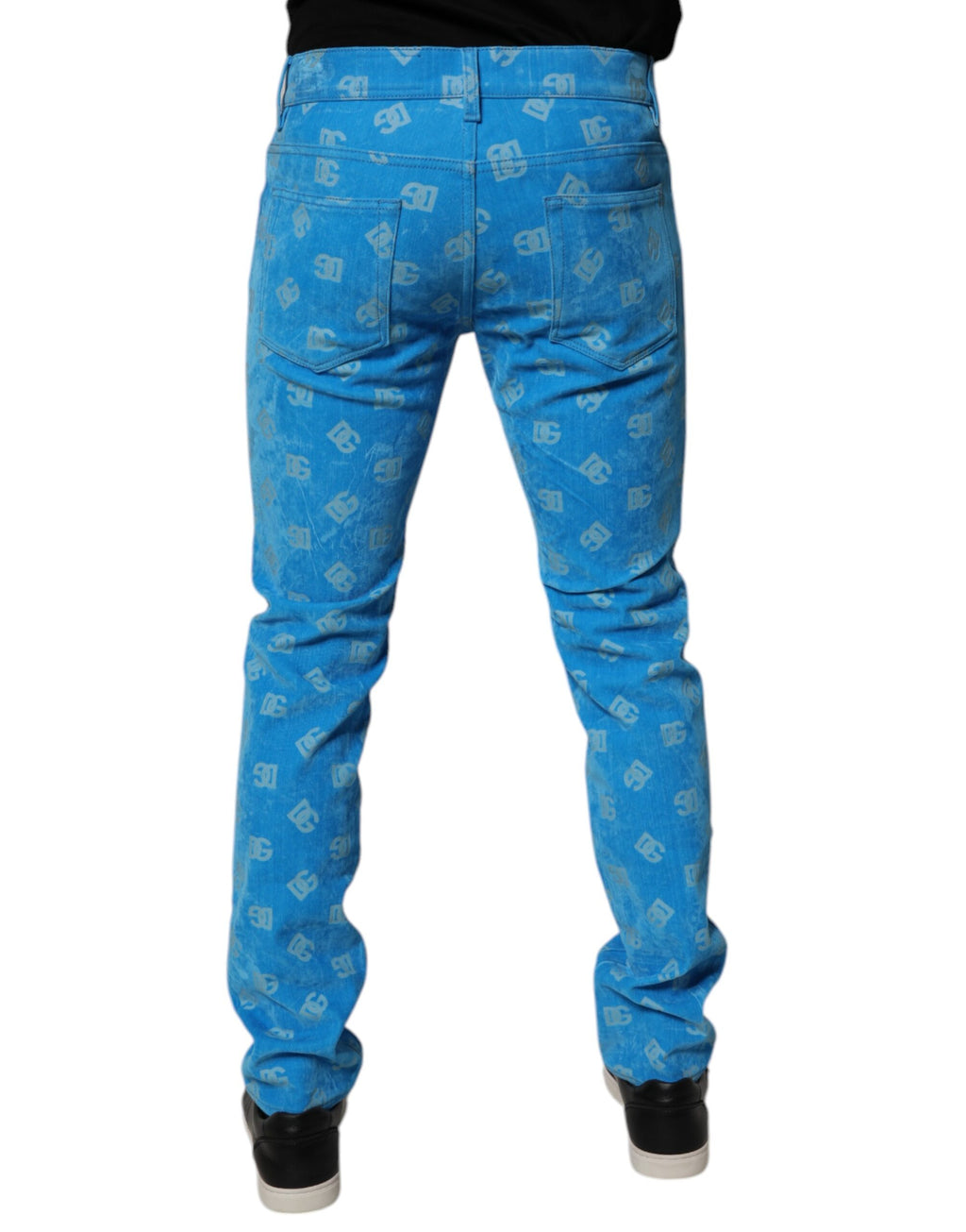 Dolce & Gabbana Blue Skinny Jeans for Men side view