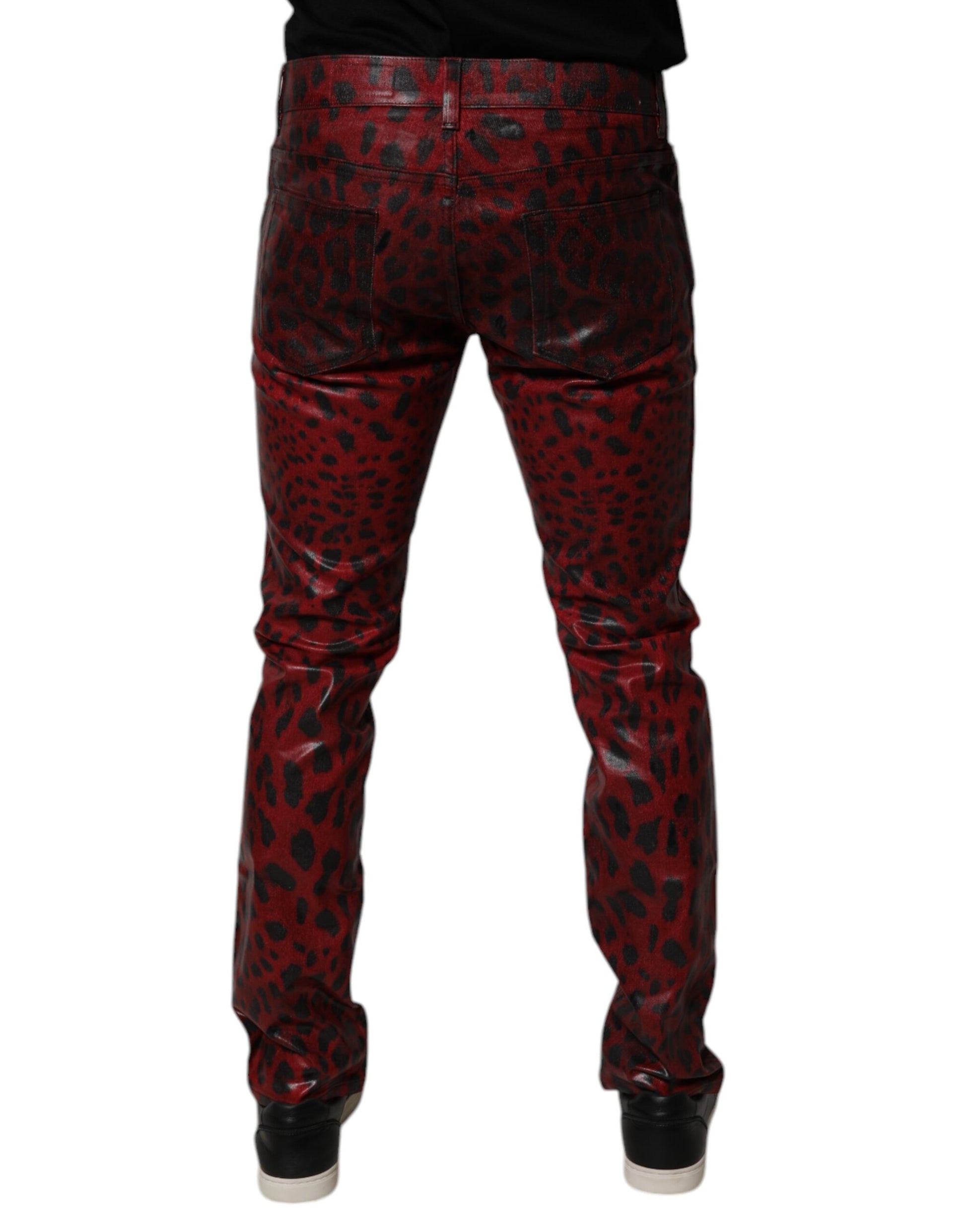 Dolce & Gabbana Red Skinny Jeans for Men side view