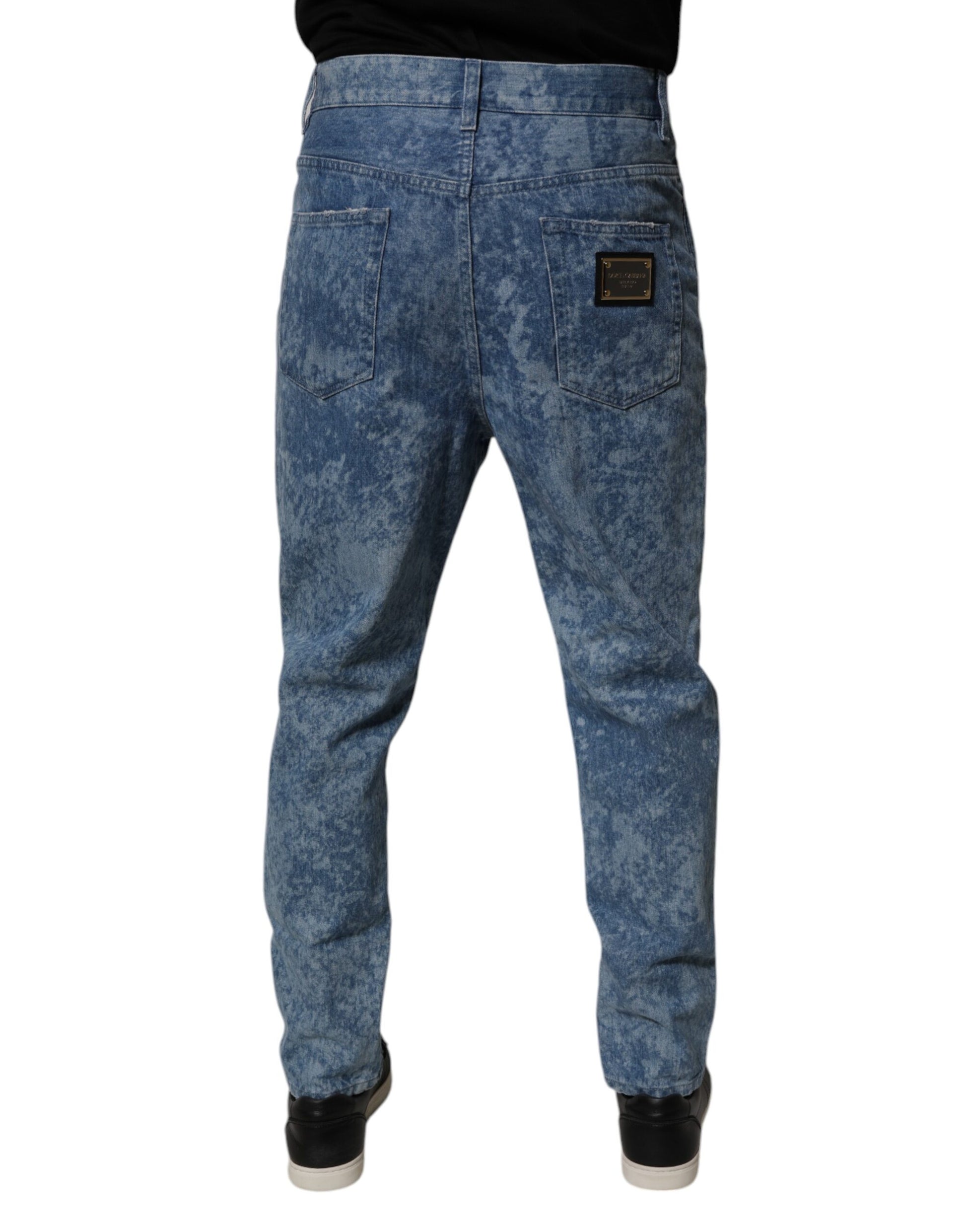 Dolce & Gabbana Blue Skinny Jeans for Men side view