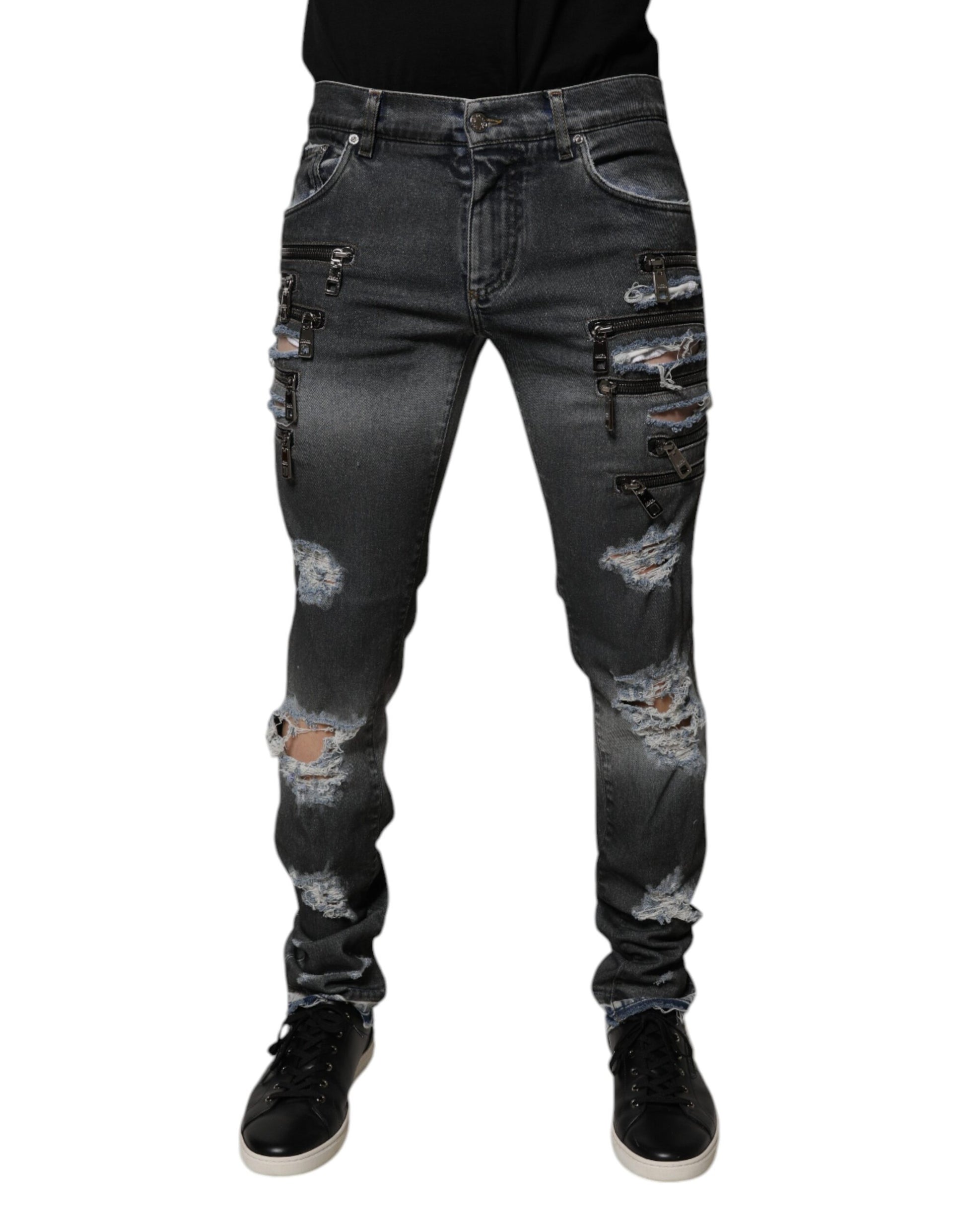 Dolce & Gabbana Grey Skinny Jeans for Men