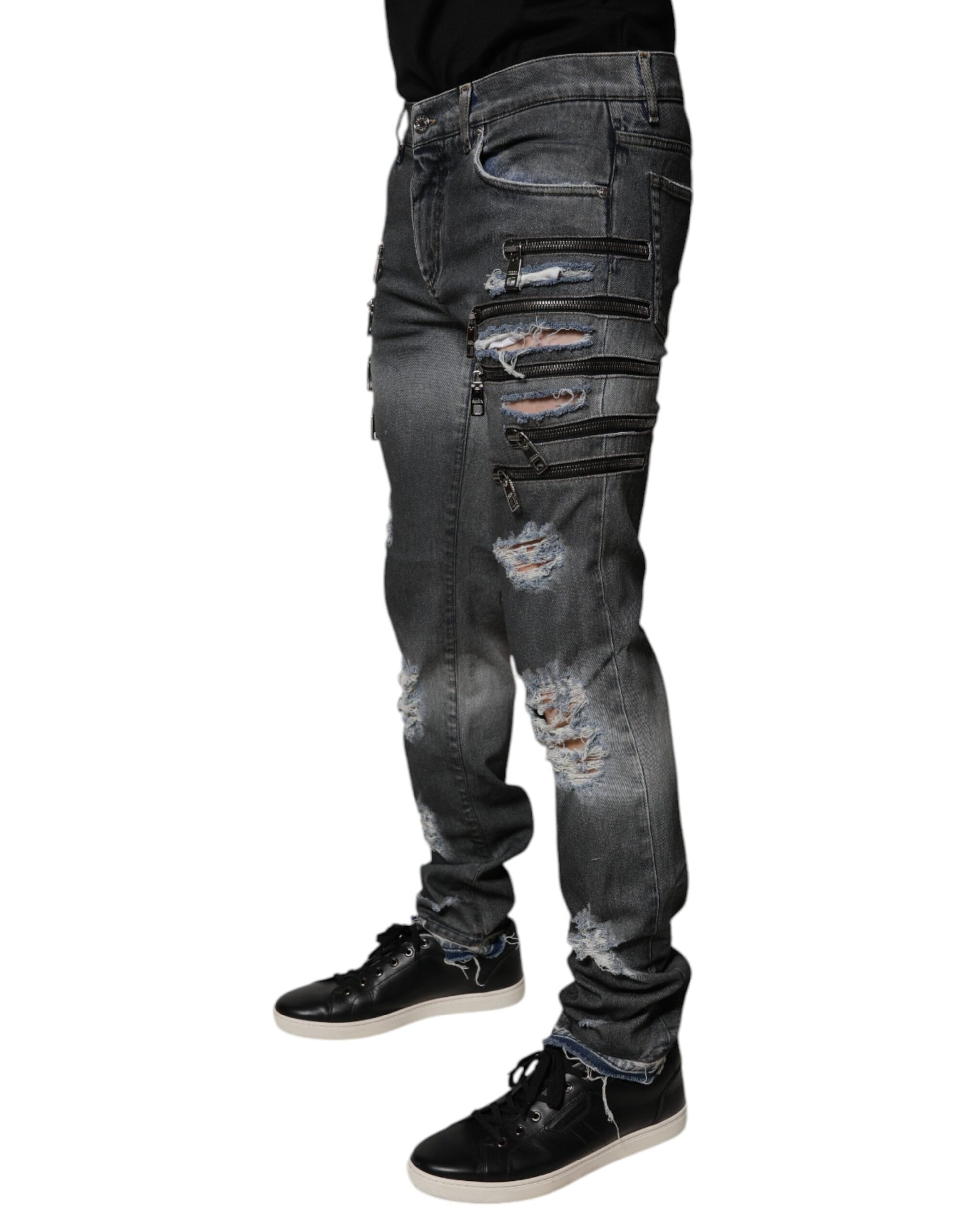 Dolce & Gabbana Grey Skinny Jeans for Men detail view
