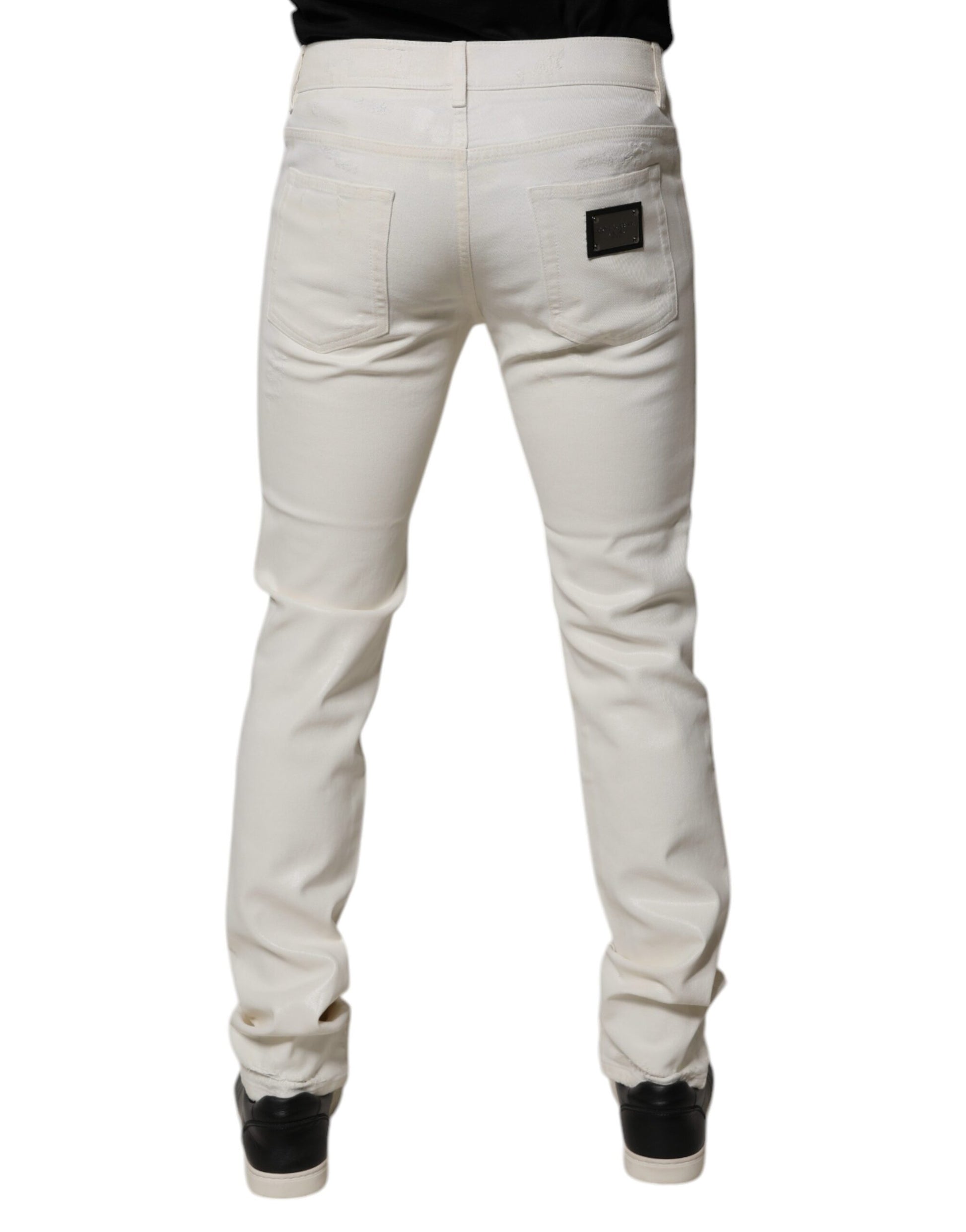 Dolce & Gabbana White Skinny Jeans for Men side view
