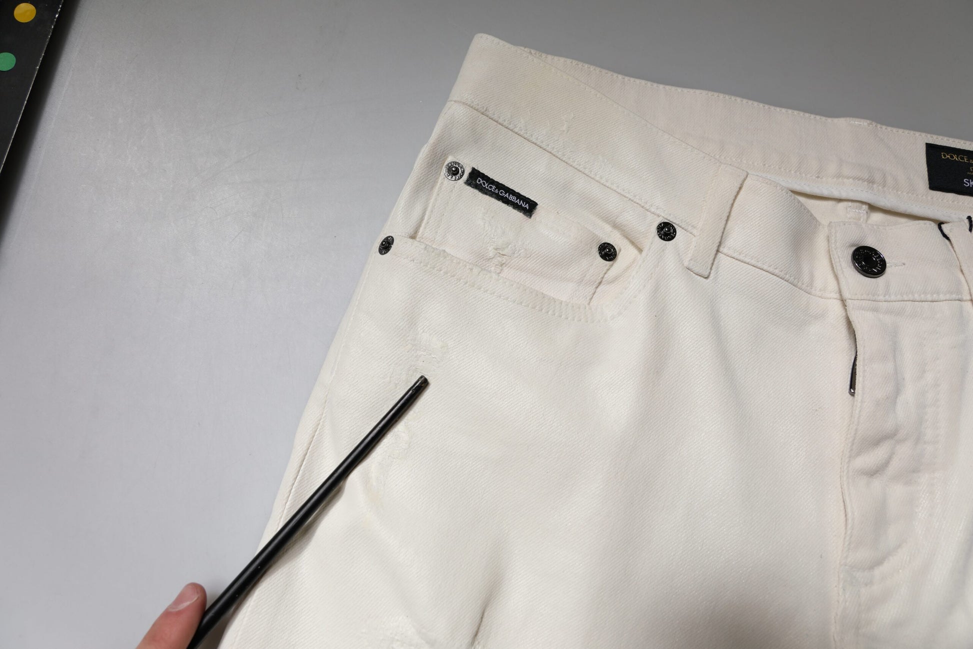 Dolce & Gabbana White Skinny Jeans for Men additional view