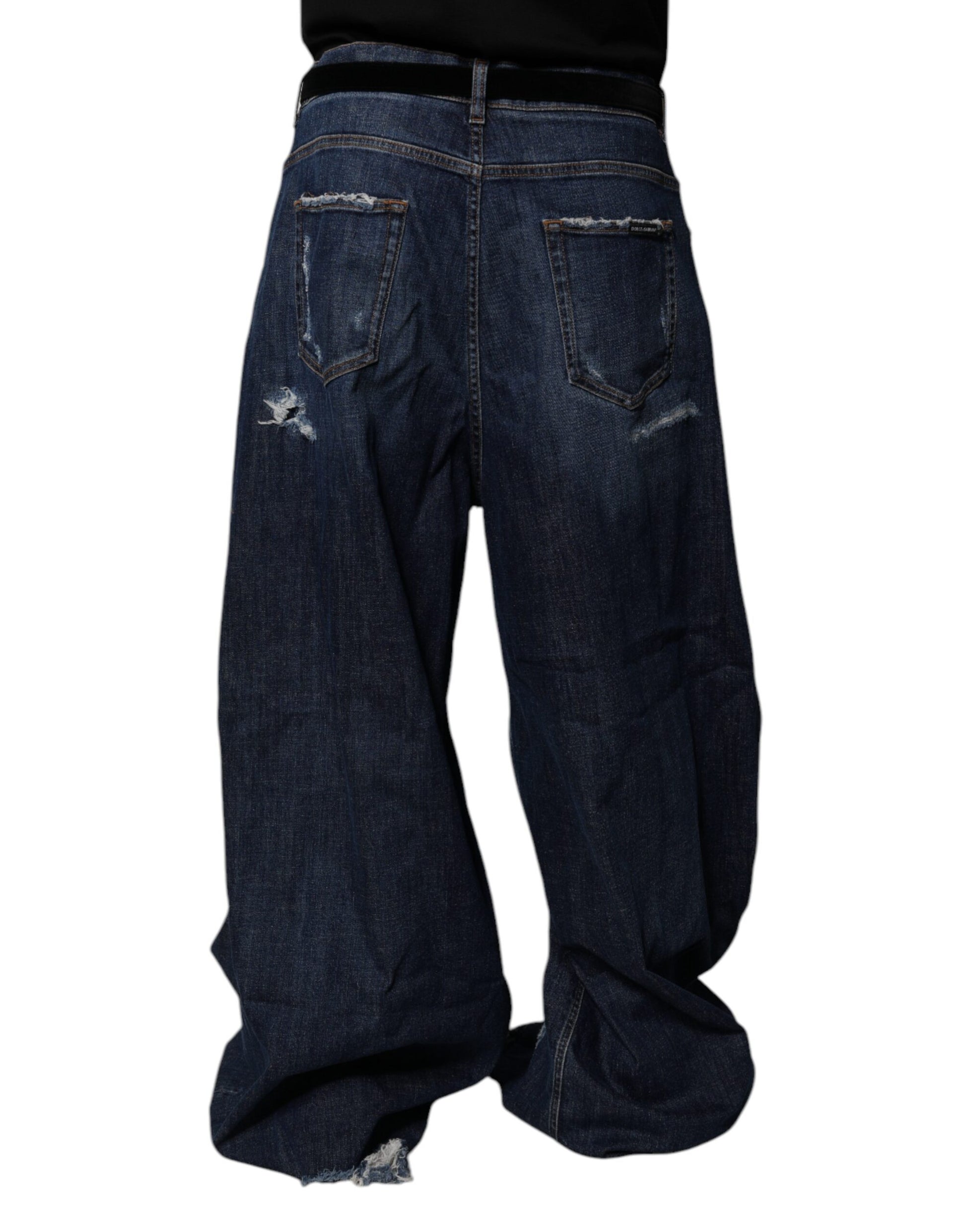 Dolce & Gabbana Blue Straight Leg Jeans for Men side view