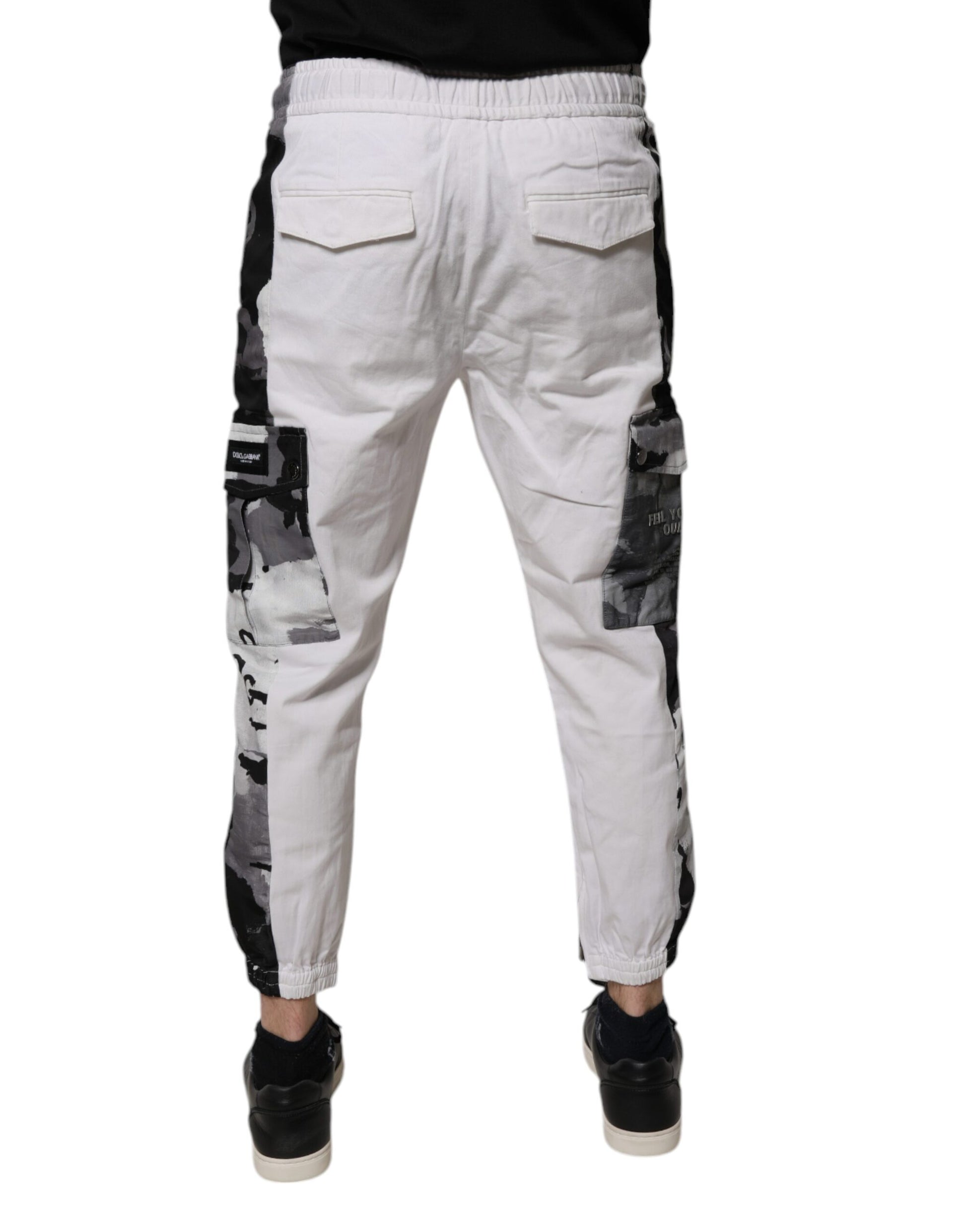 Pantalon de jogging cargo Dolce & Gabbana en coton blanc