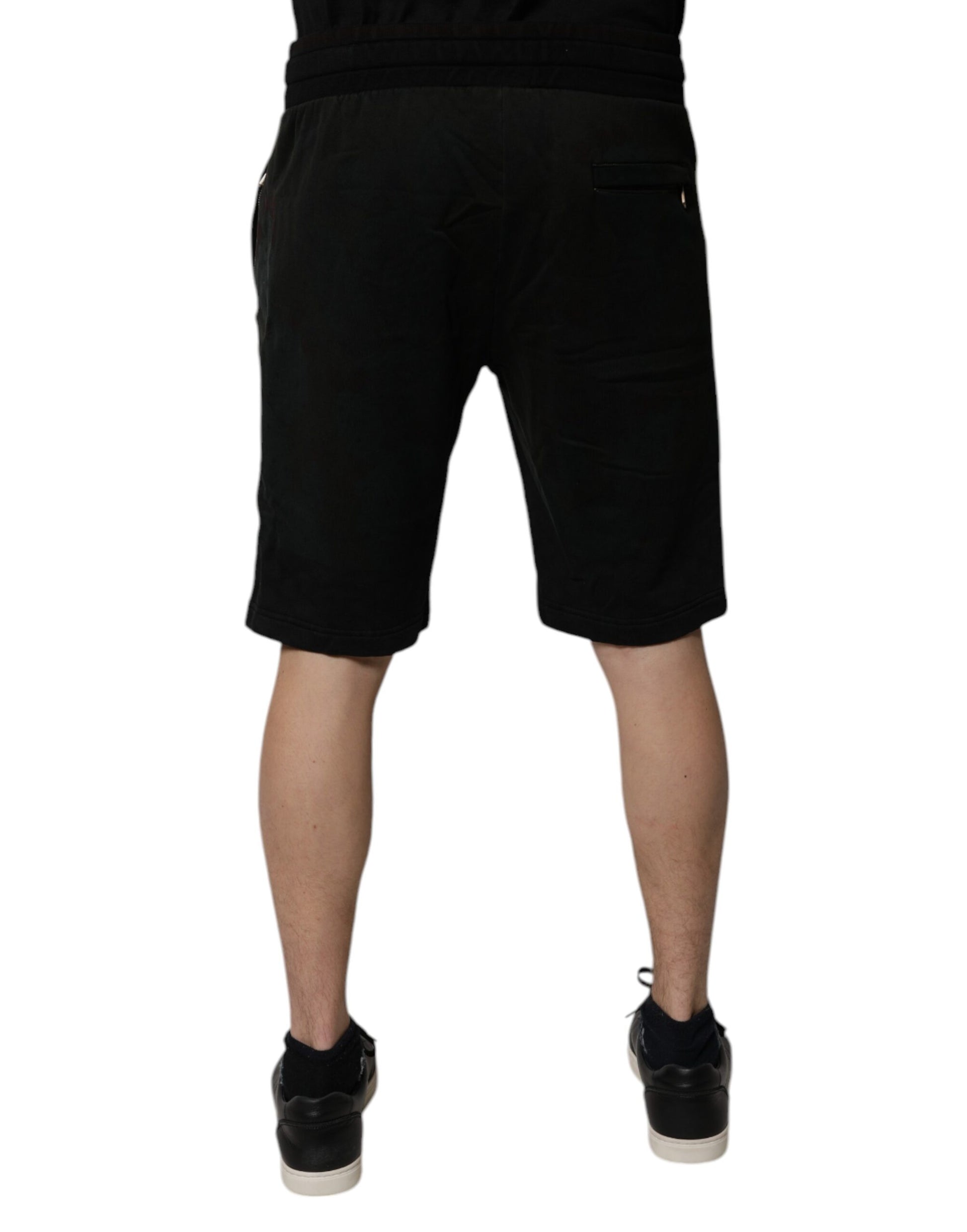 Dolce & Gabbana Short en molleton de coton noir Homme Bermuda