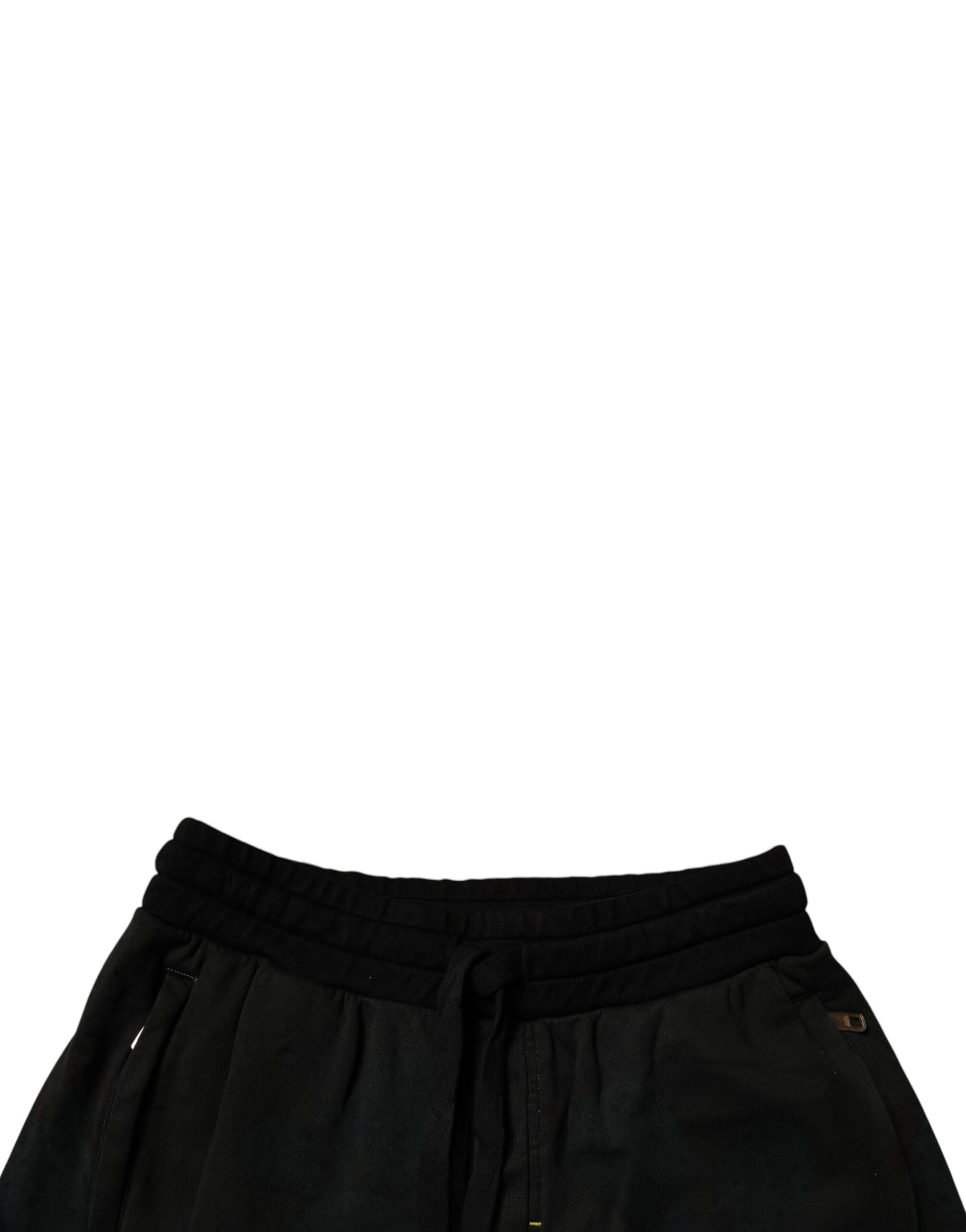 Dolce & Gabbana Short en molleton de coton noir Homme Bermuda