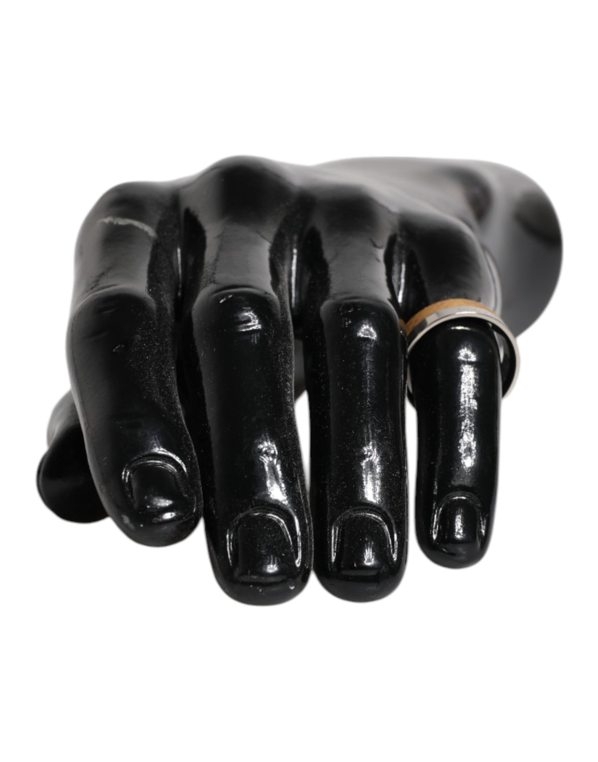 Dolce & Gabbana Gold-Silberfarbener Ring aus echtem Messing mit DG-Logo