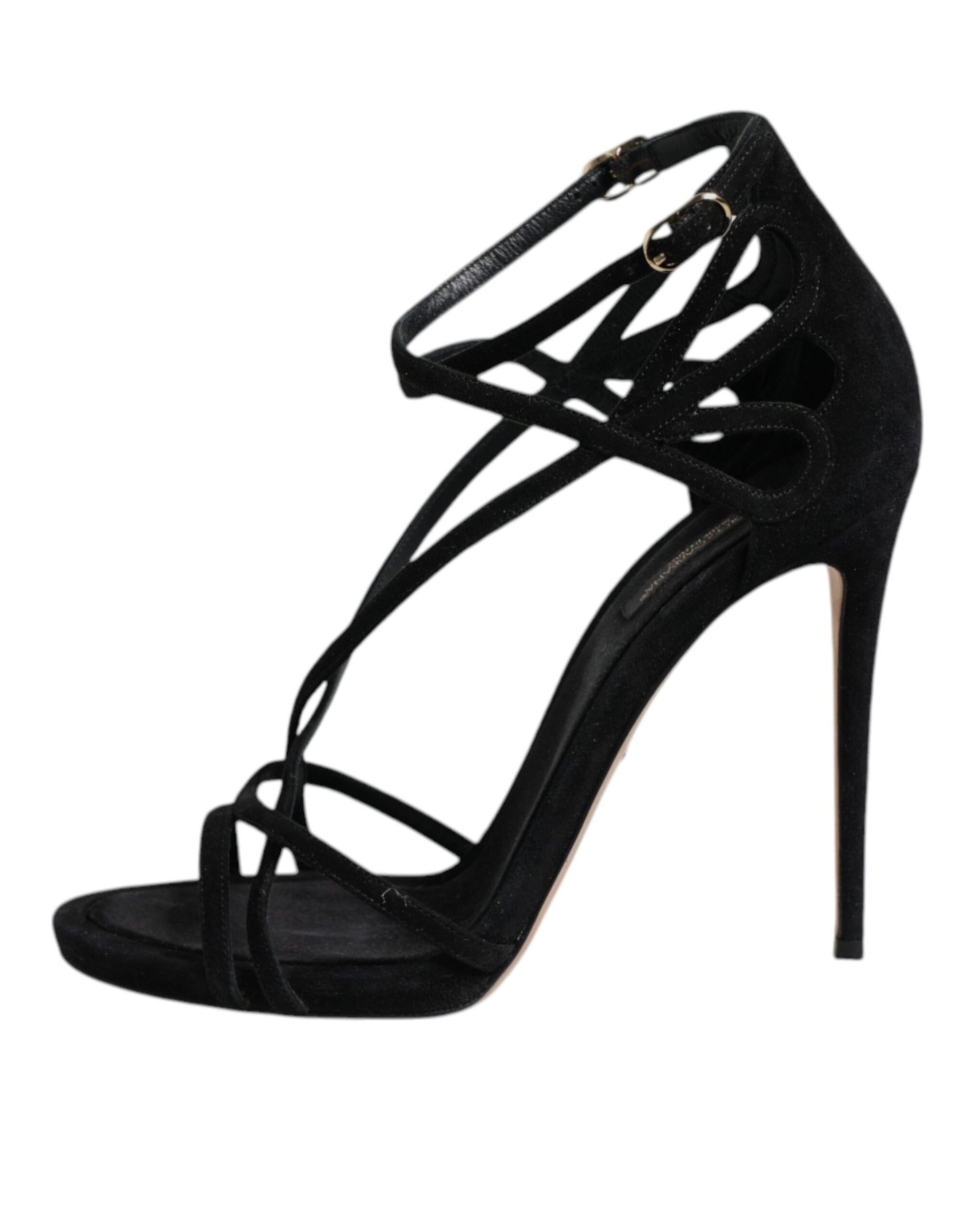 Chaussures à talons aiguilles en cuir noir Dolce & Gabbana