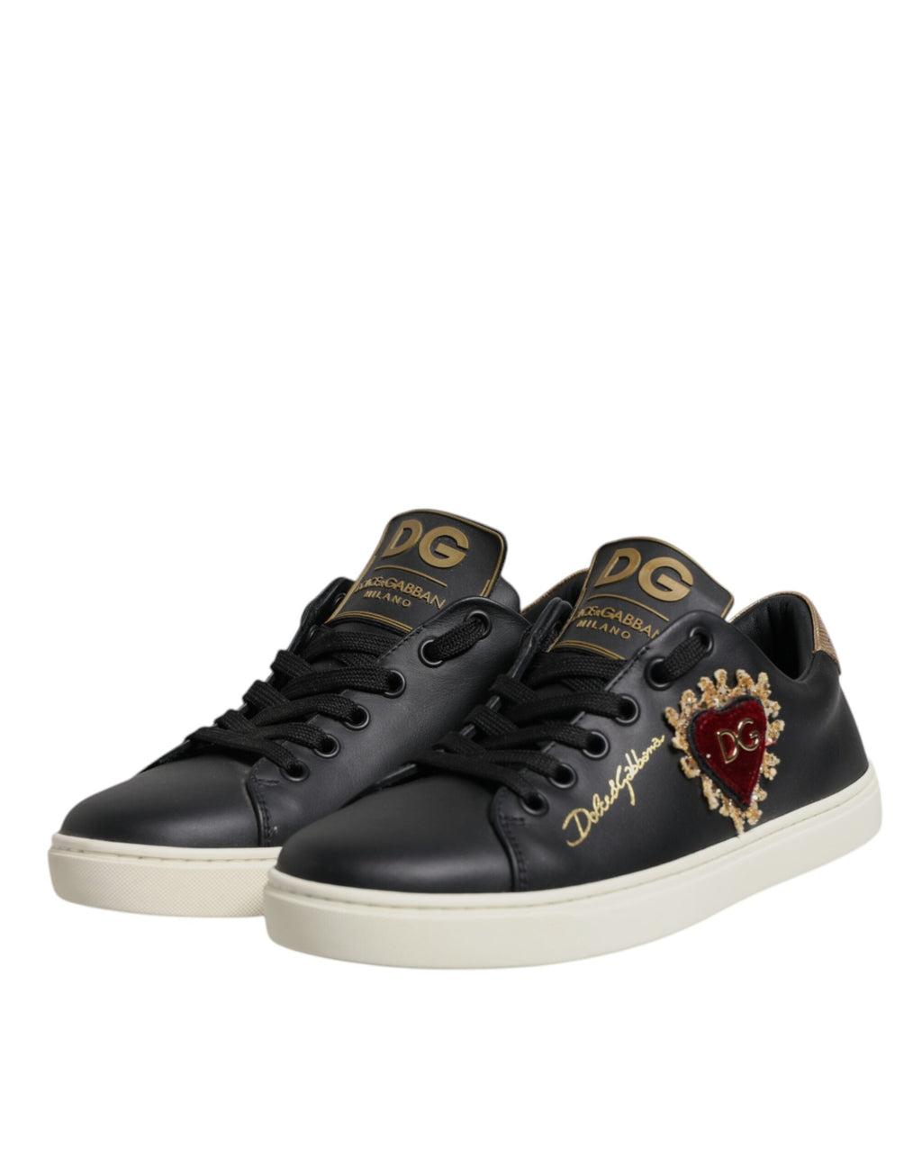 Dolce & Gabbana Black Low Top Sneakers for Women side view