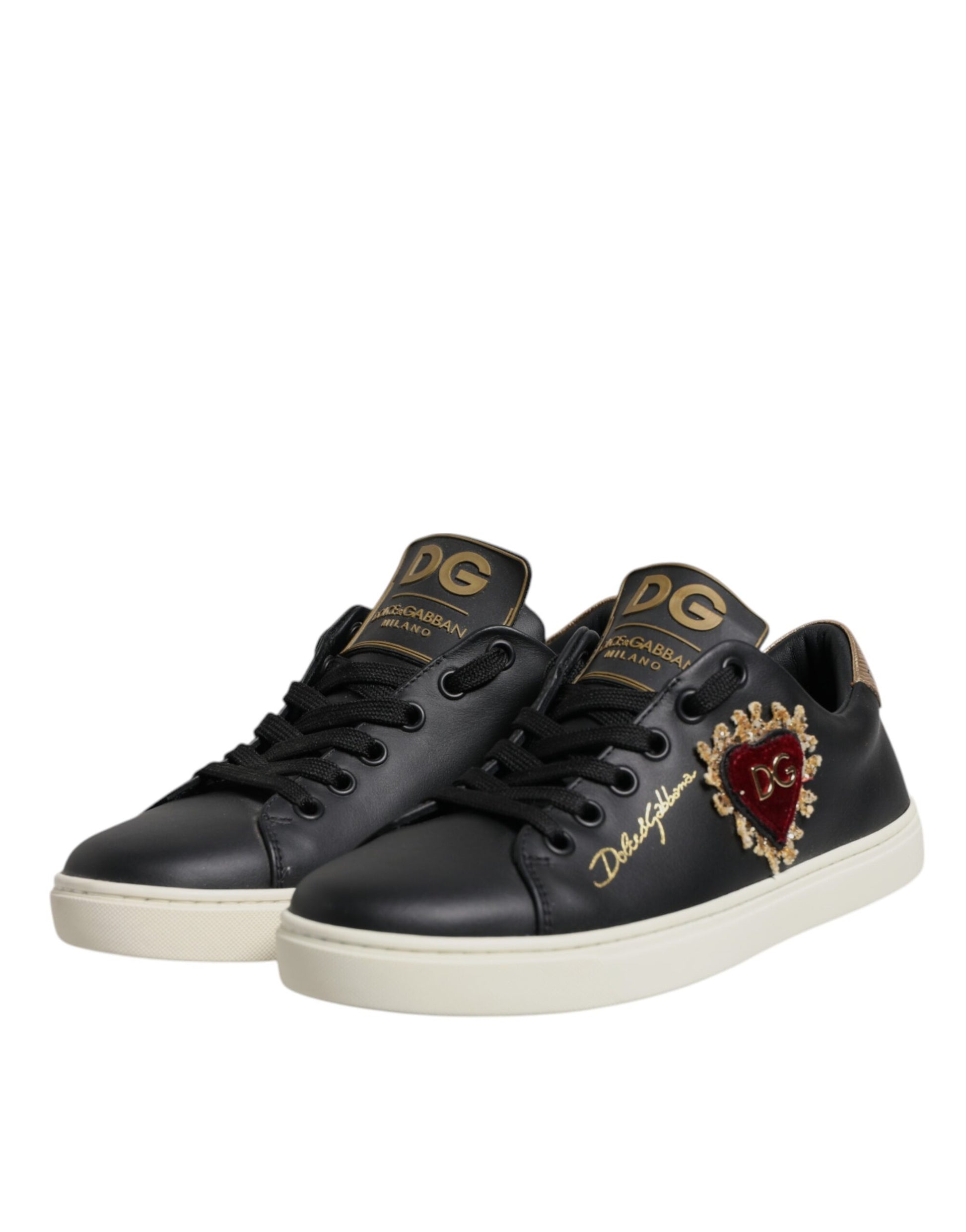 Dolce & Gabbana Black Low Top Sneakers for Women side view