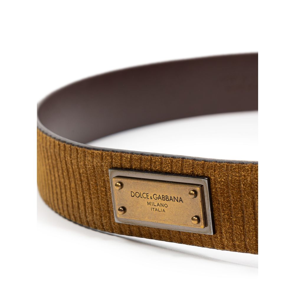 Ceinture régulière en cuir marron Dolce & Gabbana