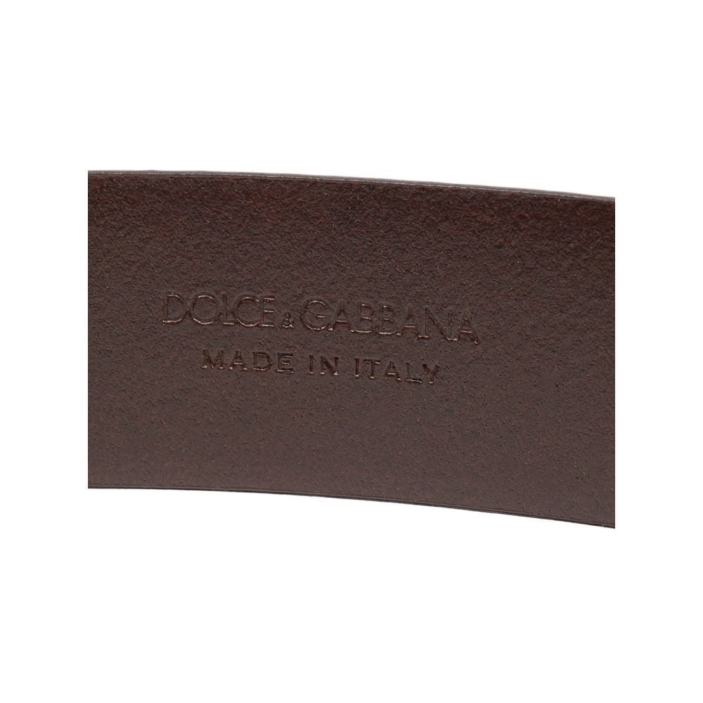 Ceinture régulière en cuir marron Dolce & Gabbana