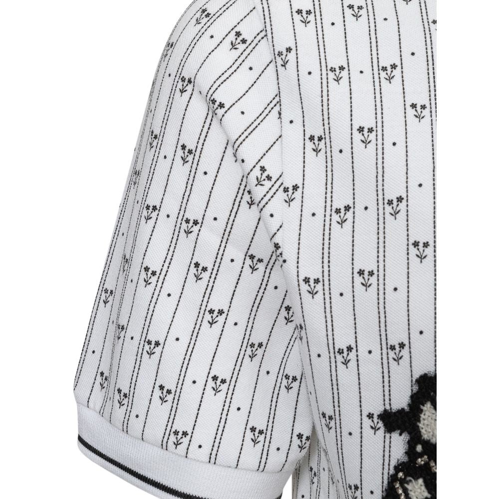 Dolce & Gabbana White Polo Shirt for Men side view