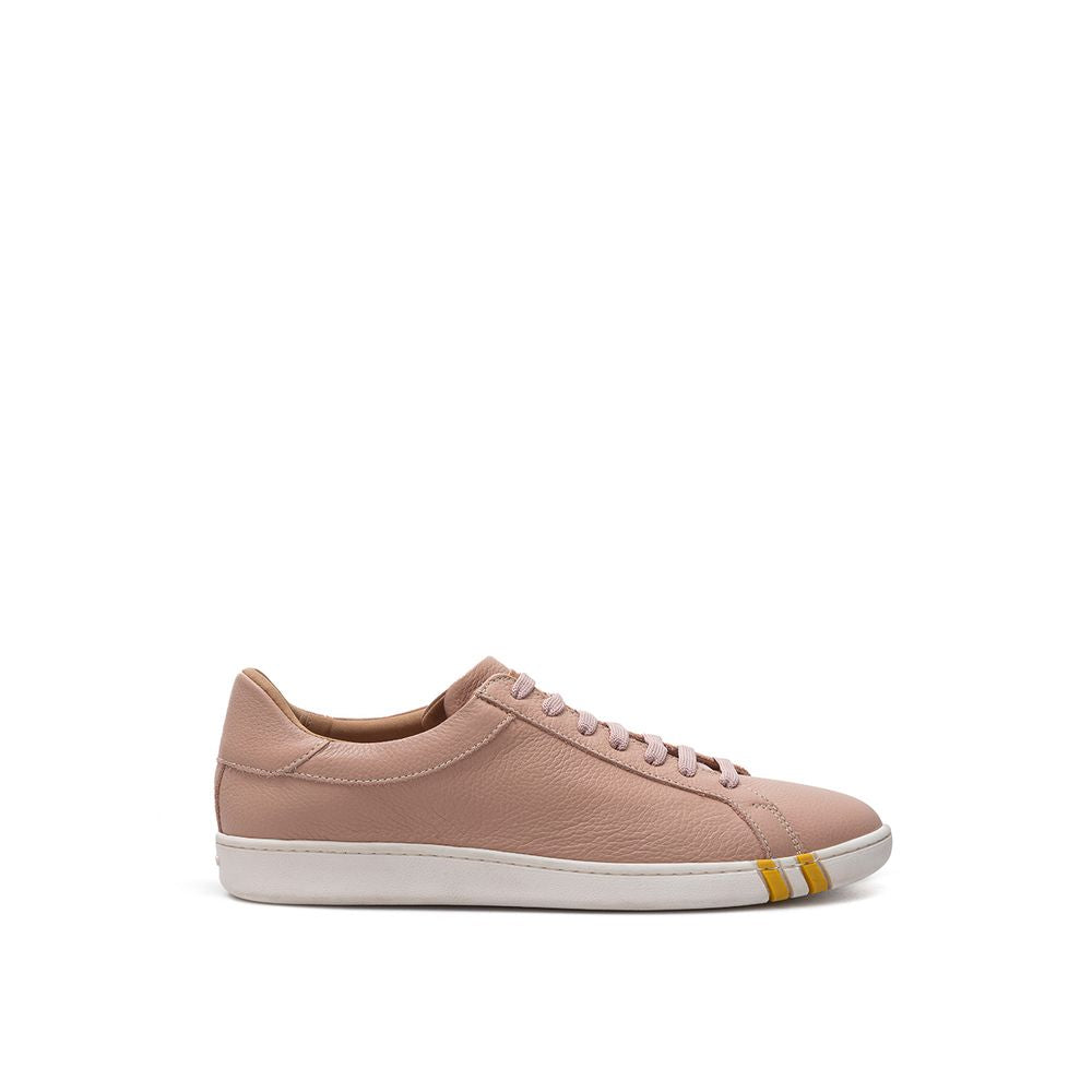 Baskets basses Bally en tissu et cuir roses