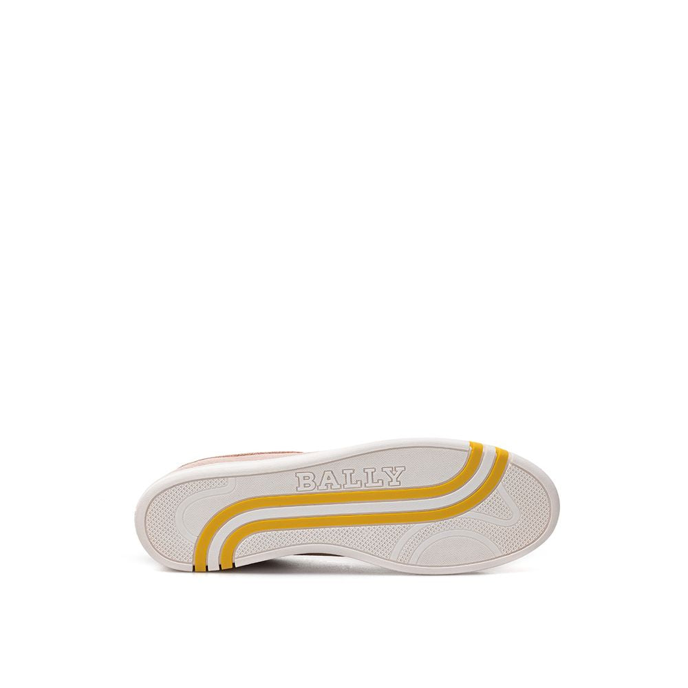 Baskets basses Bally en tissu et cuir roses