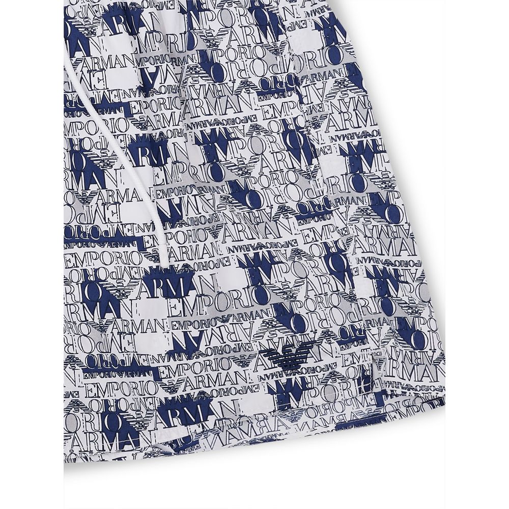 Emporio Armani White Swim Shorts for Men detail view