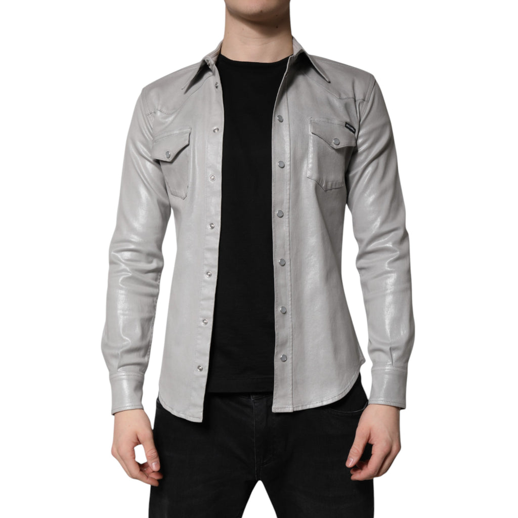 Dolce & Gabbana Grey Long Sleeve T-Shirt for Men