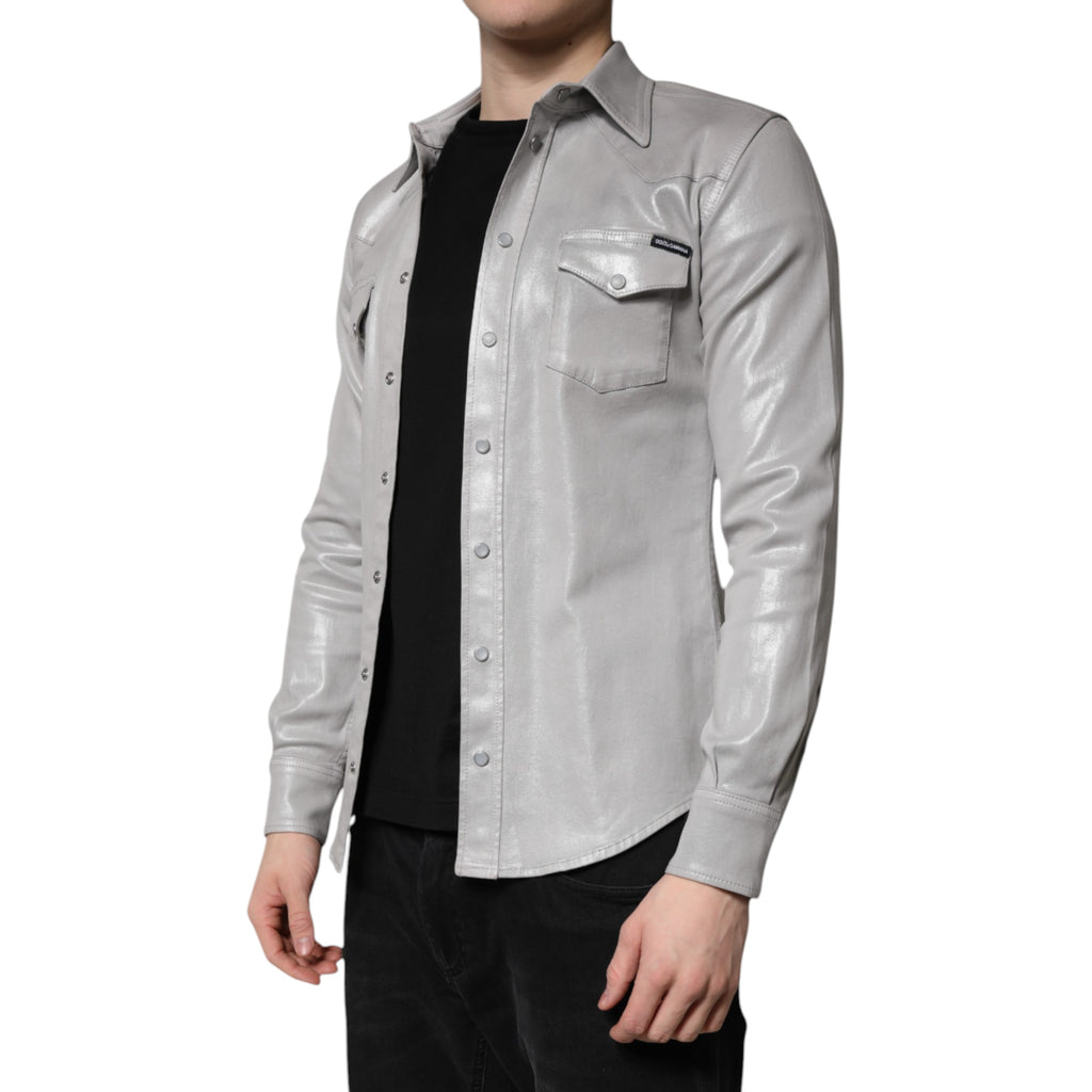 Dolce & Gabbana Grey Long Sleeve T-Shirt for Men detail view