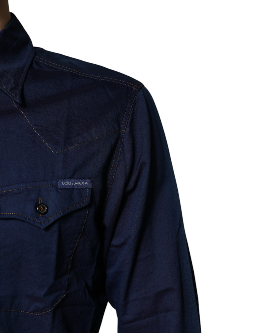 Chemise habillée Dolce & Gabbana GOLD en coton bleu foncé