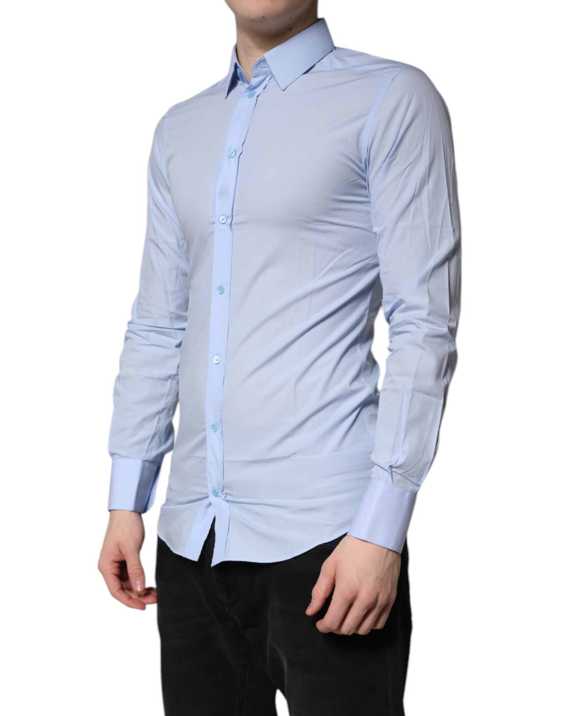 Dolce & Gabbana Blue Dress Shirt for Men detail view