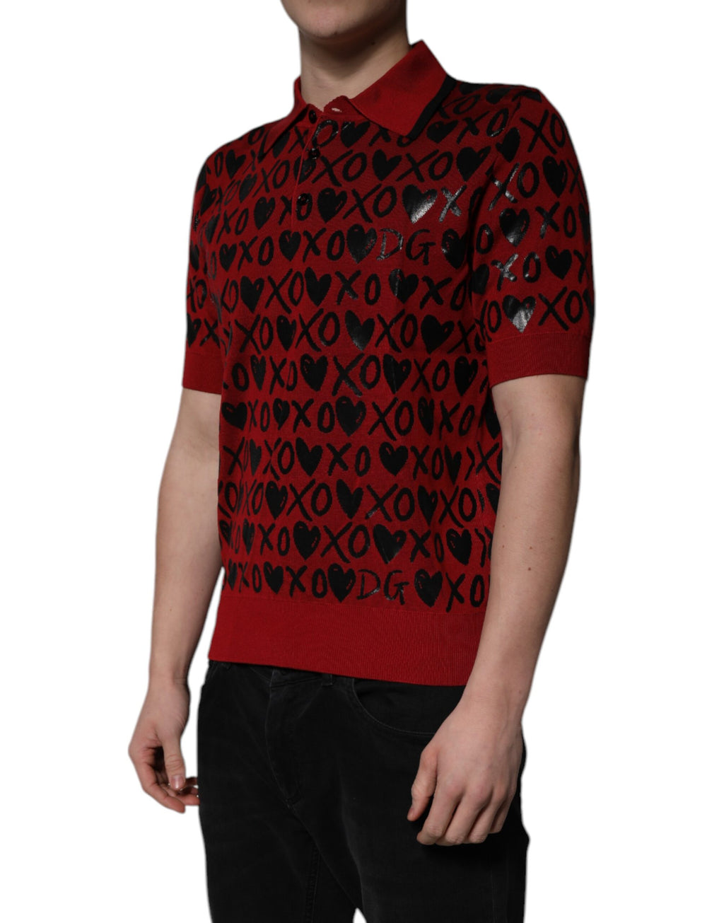 Dolce & Gabbana Red Polo Shirt for Men detail view