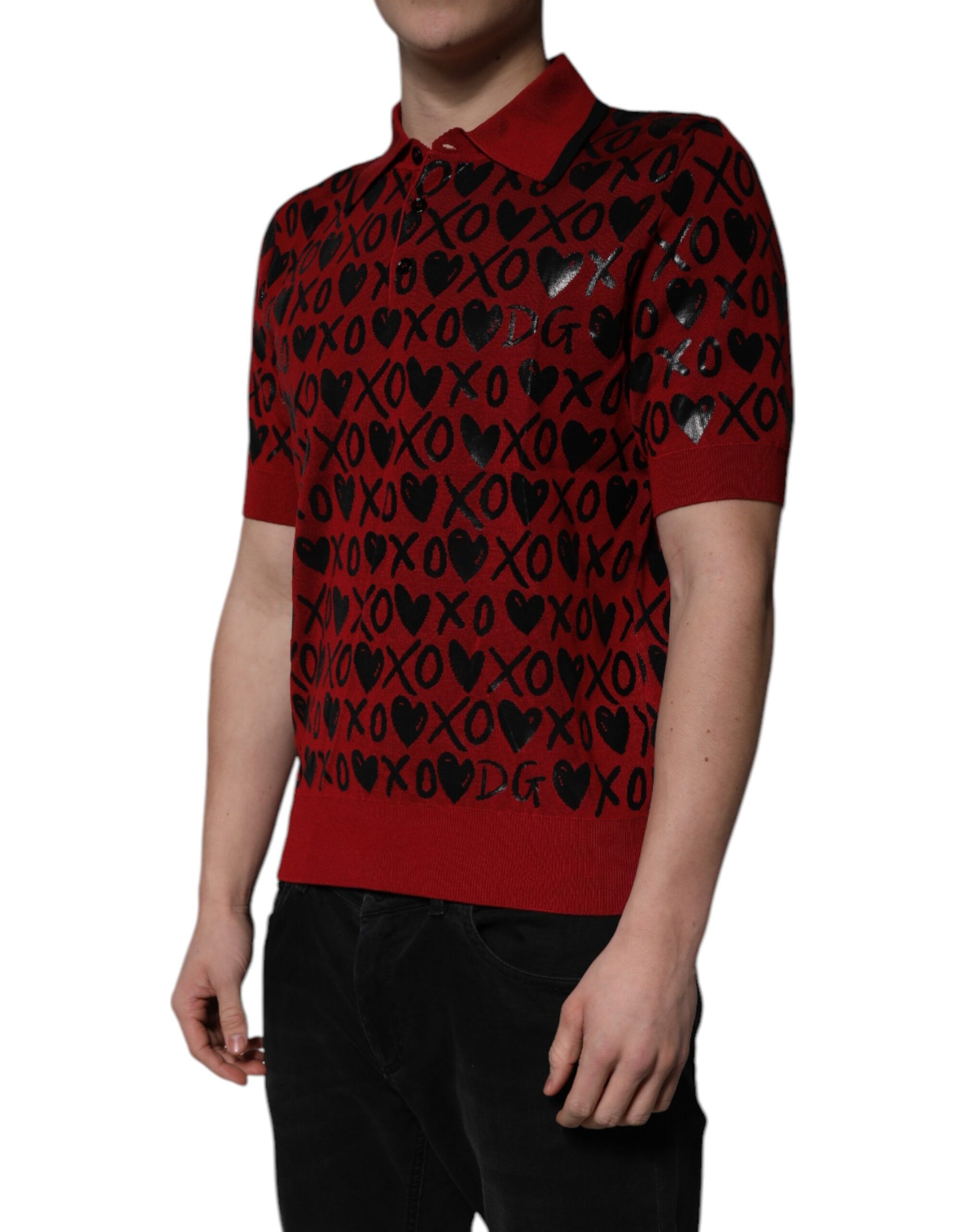 Dolce & Gabbana Red Polo Shirt for Men detail view