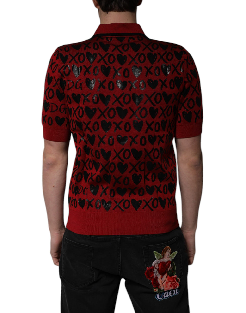 Dolce & Gabbana Red Polo Shirt for Men side view