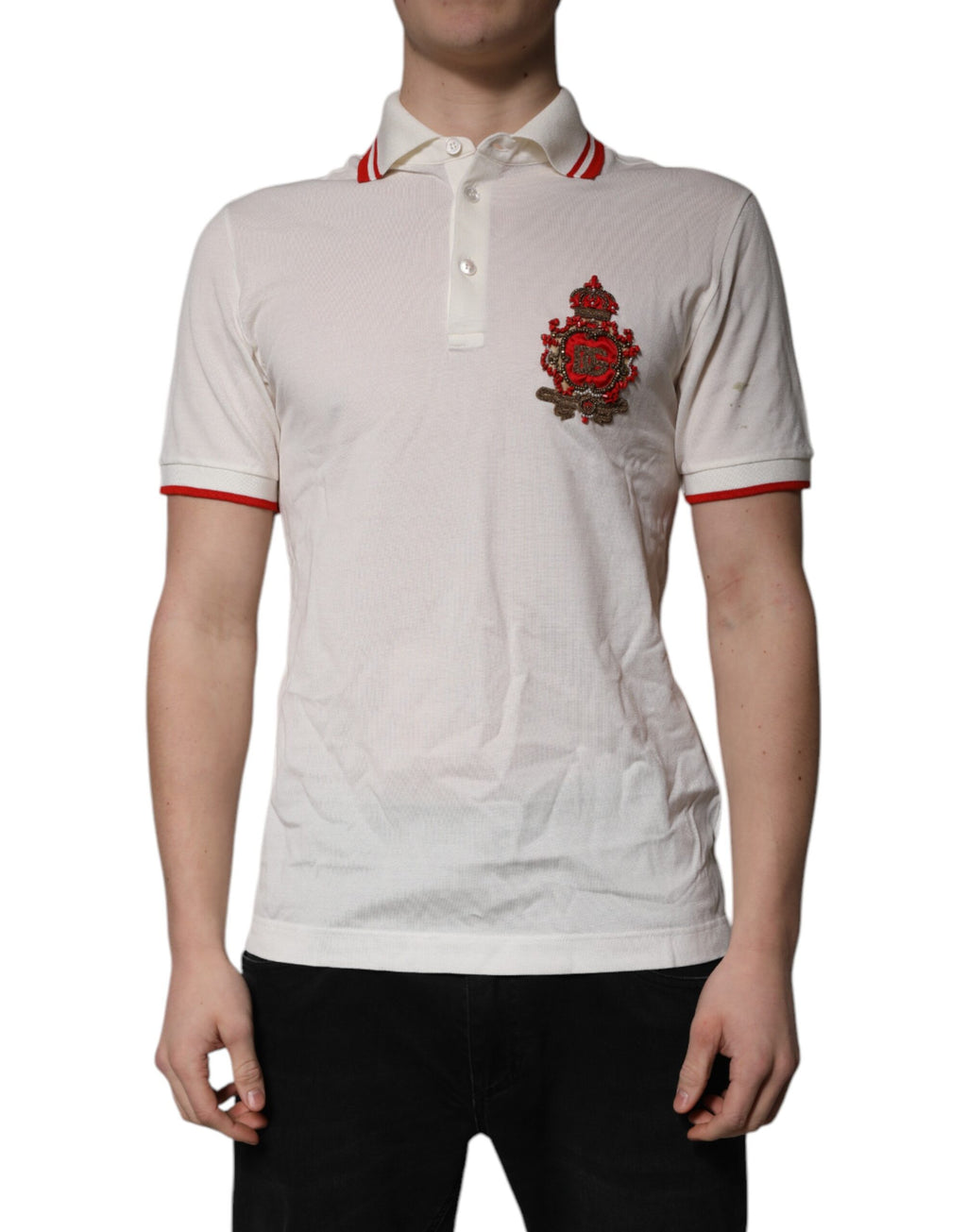 Dolce & Gabbana White Polo Shirt for Men