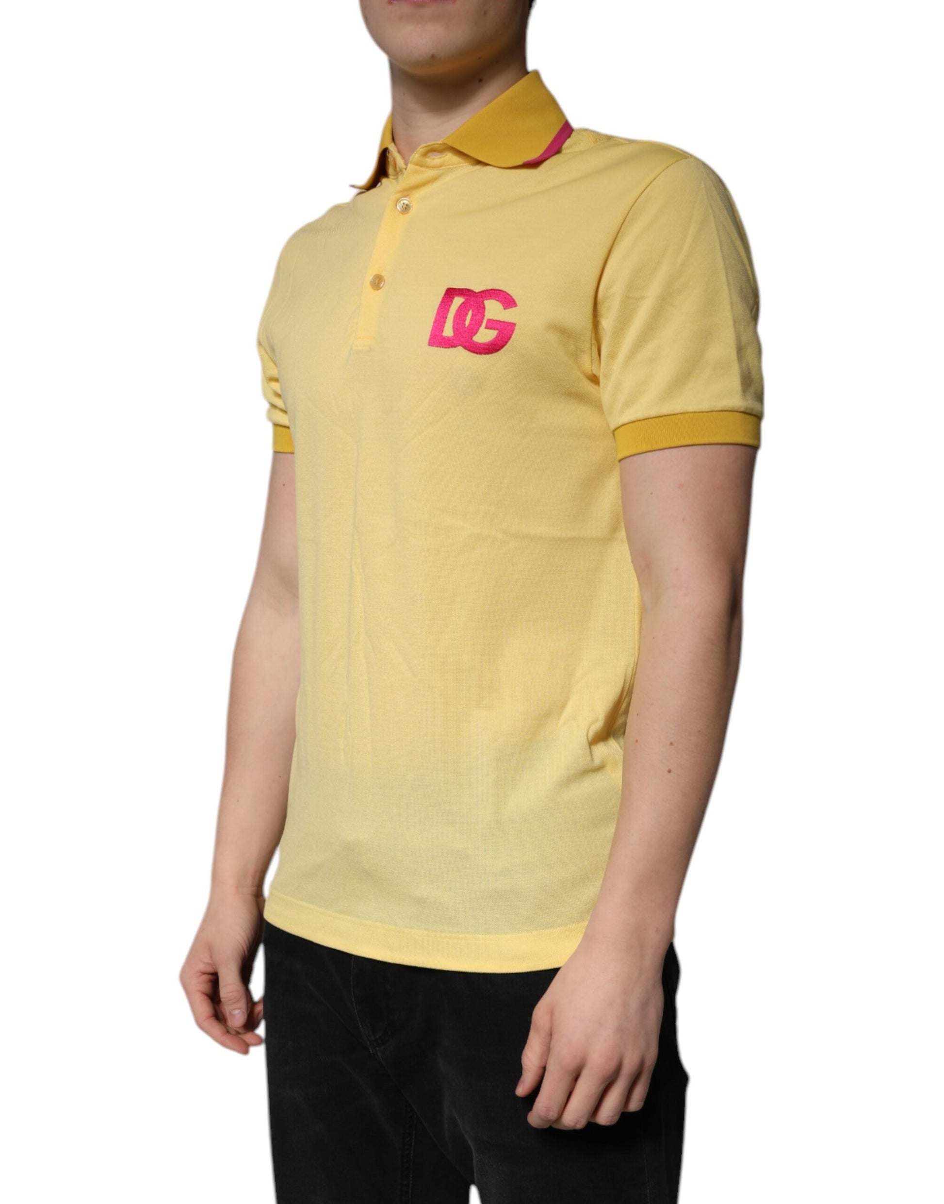 Dolce & Gabbana Yellow Polo Shirt for Men detail view