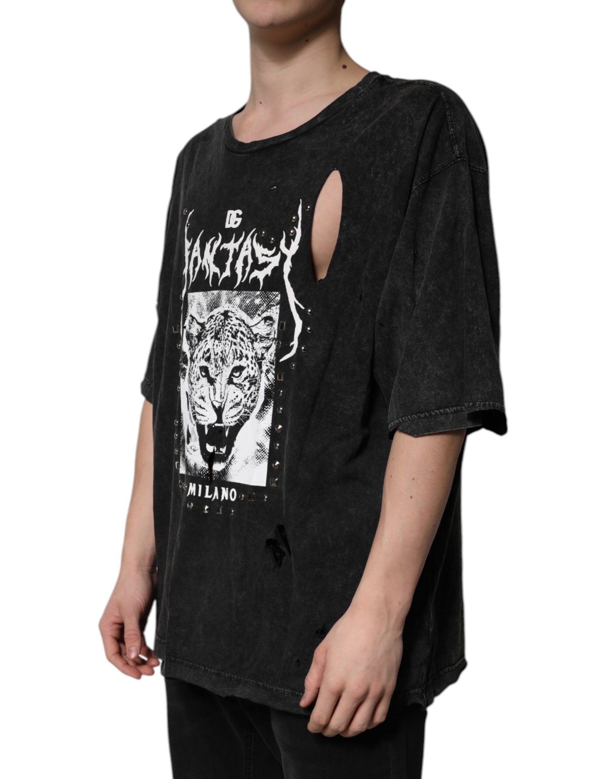 Dolce & Gabbana Black T-Shirt for Men detail view