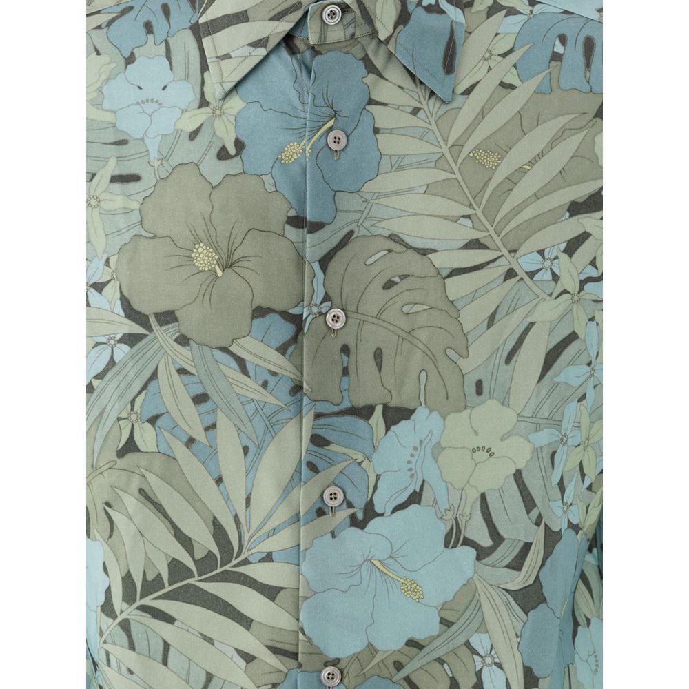 Chemise à motifs Tom Ford bleue en lyocell