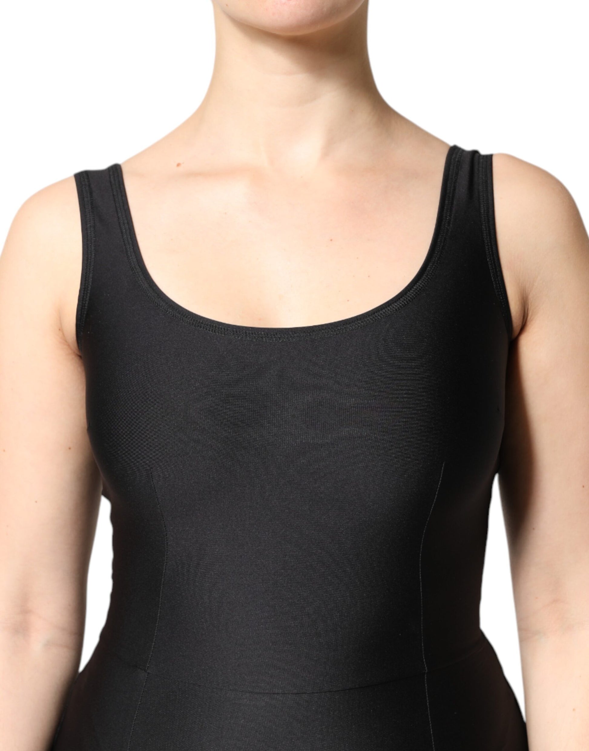 Combinaison moulante noire sans manches Dolce & Gabbana pour femme
