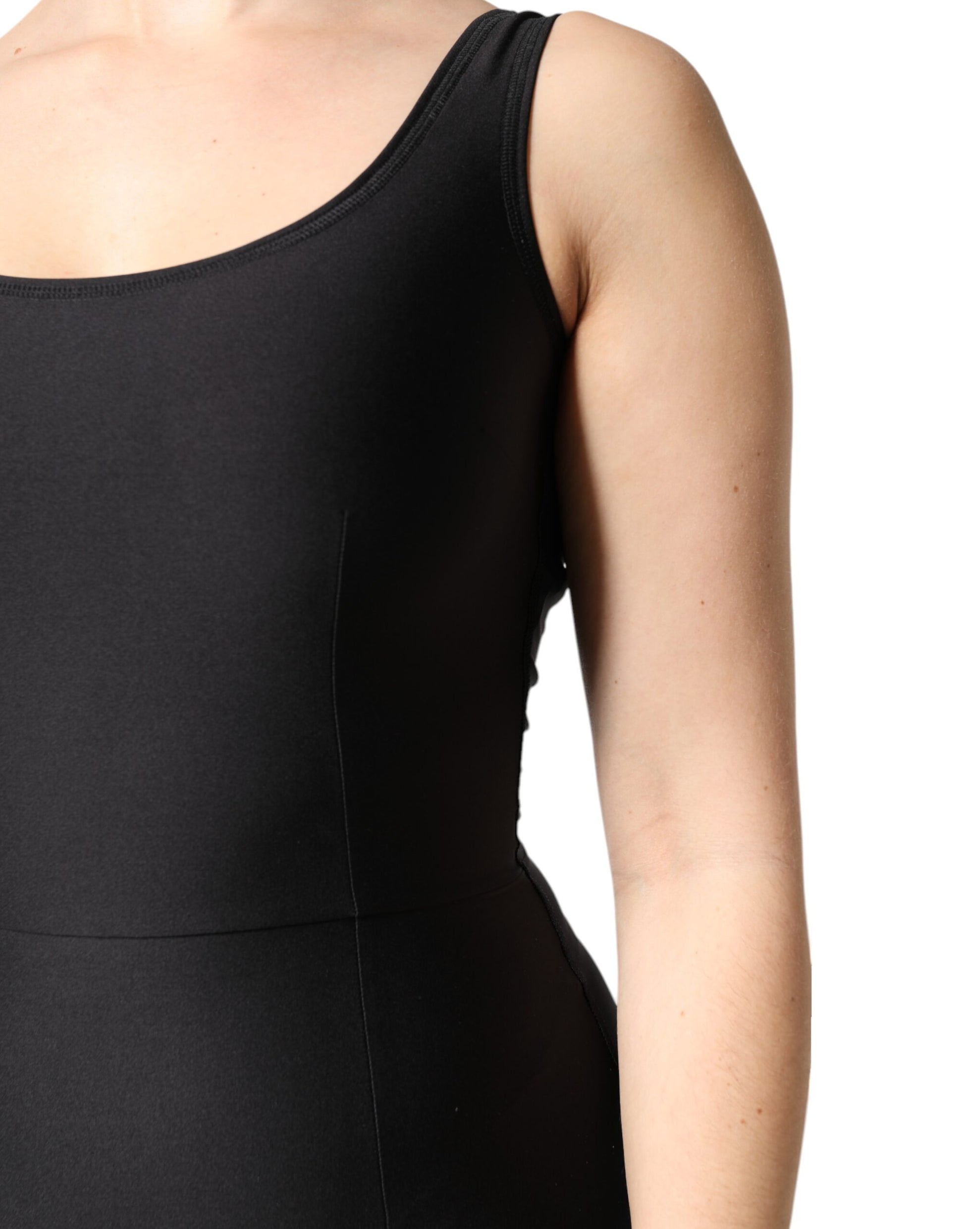Combinaison moulante noire sans manches Dolce & Gabbana pour femme