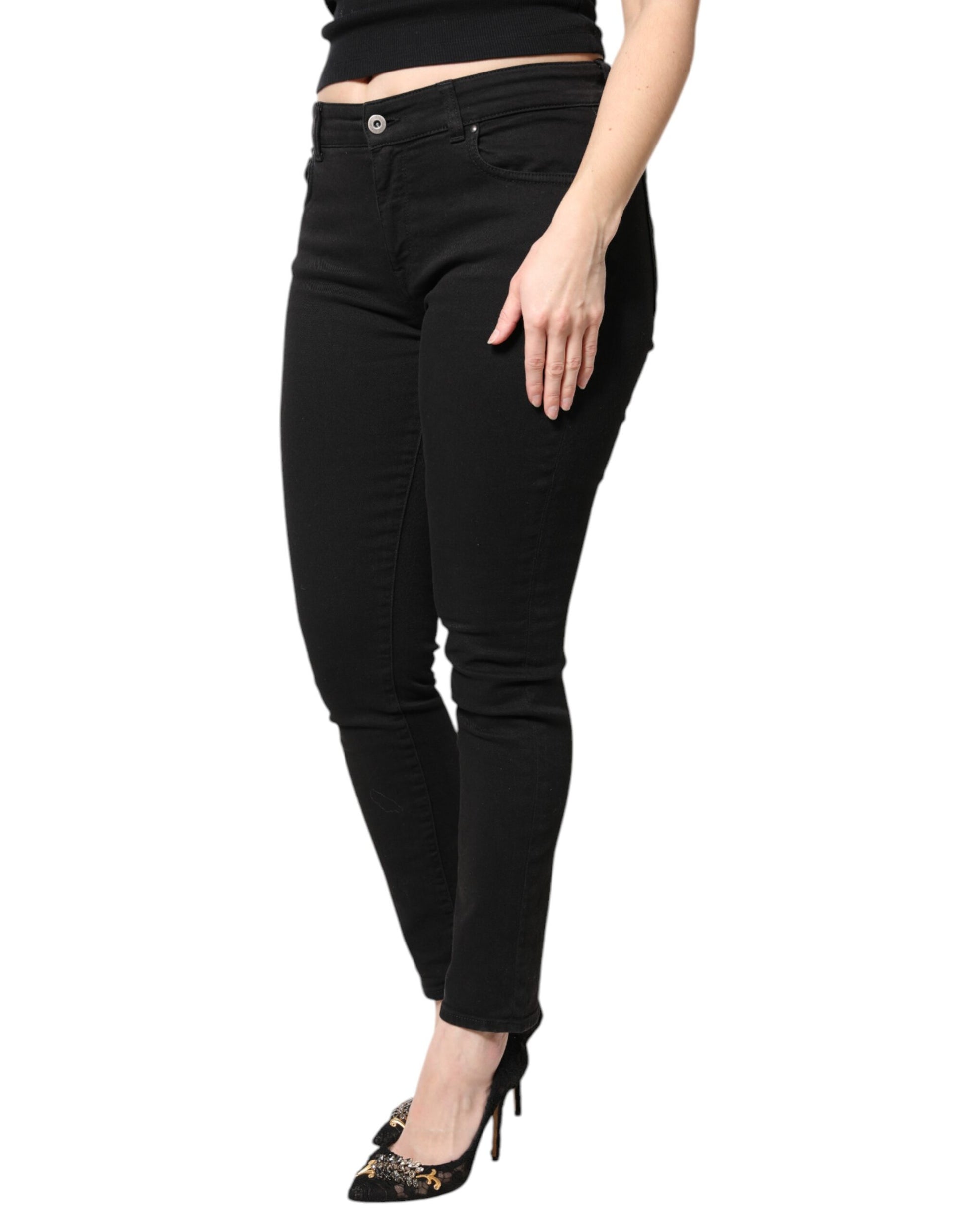 Dolce & Gabbana Black Skinny Jeans for Women detail view