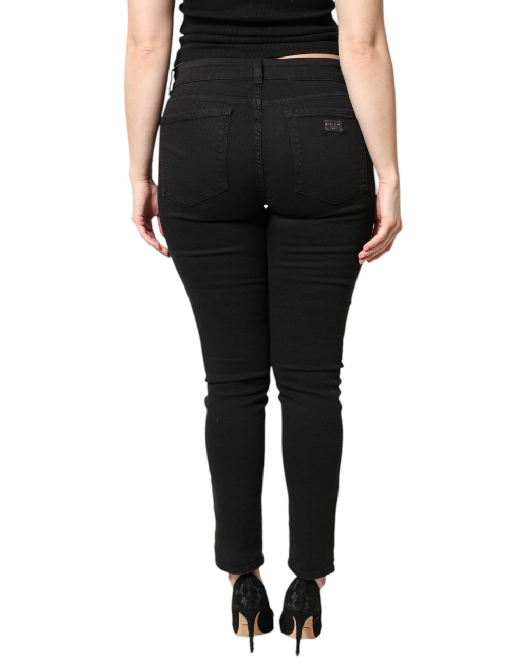 Dolce & Gabbana Black Skinny Jeans for Women side view