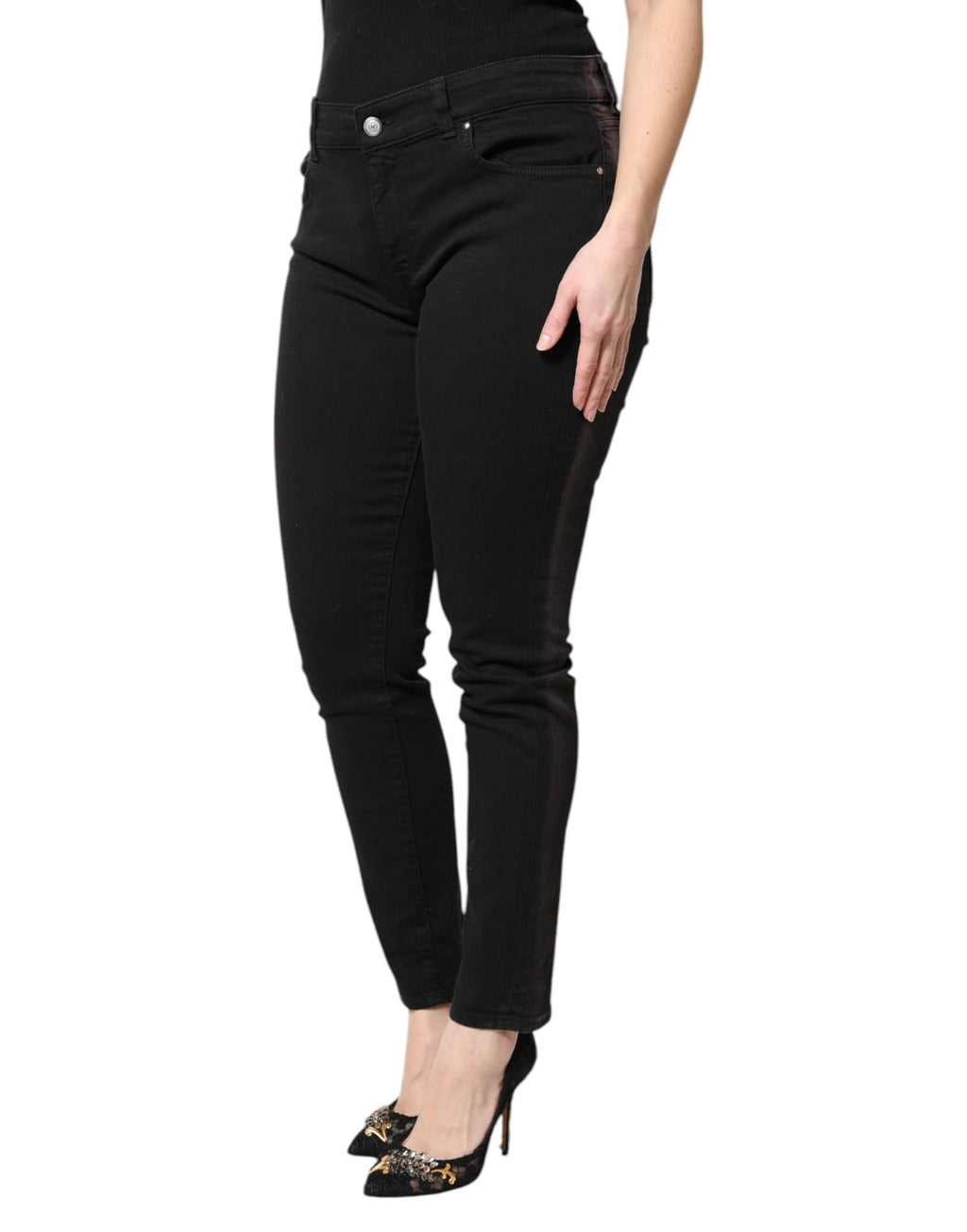 Dolce & Gabbana Black Skinny Jeans for Women detail view