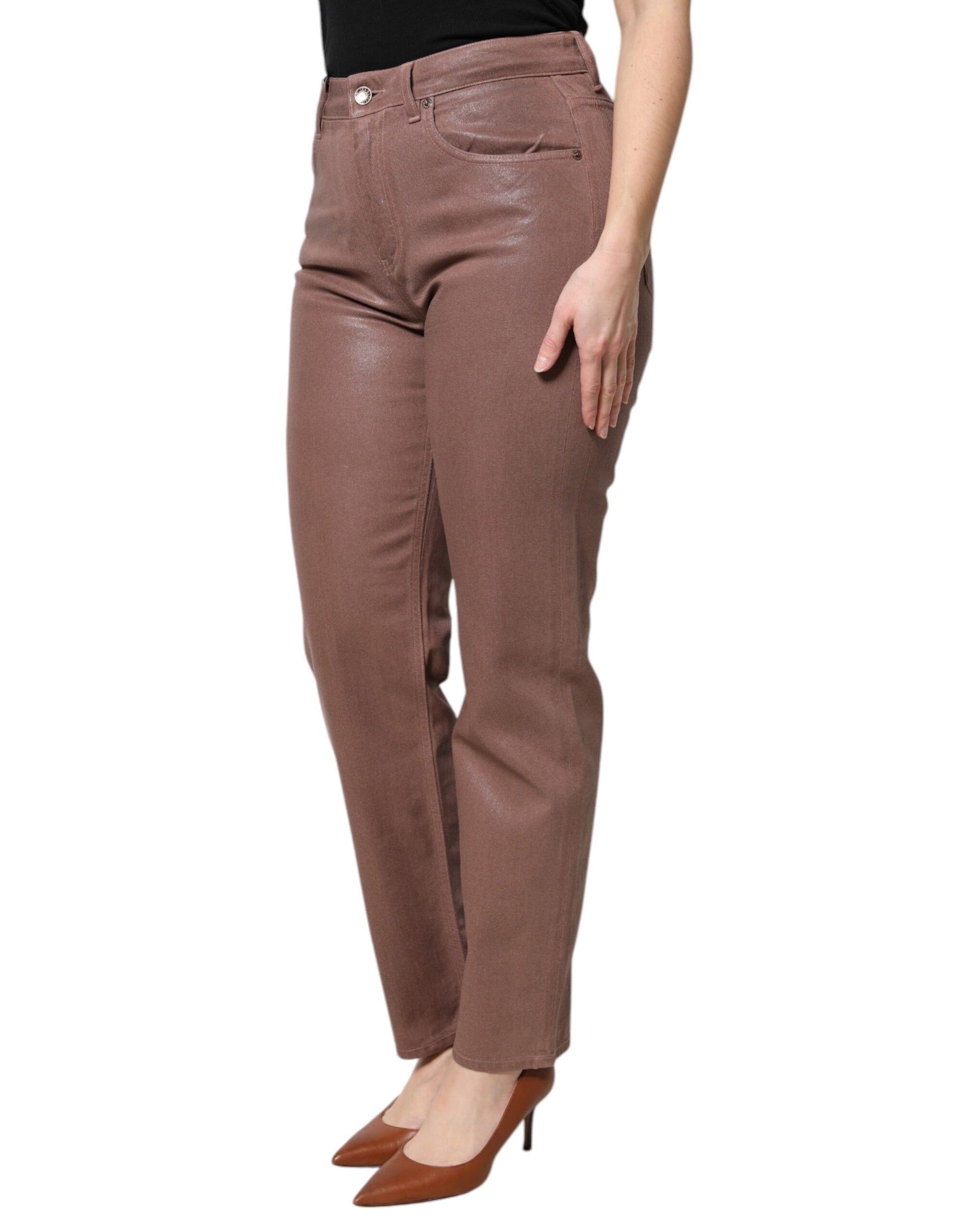Dolce & Gabbana Brown Straight Leg Jeans for Women detail view