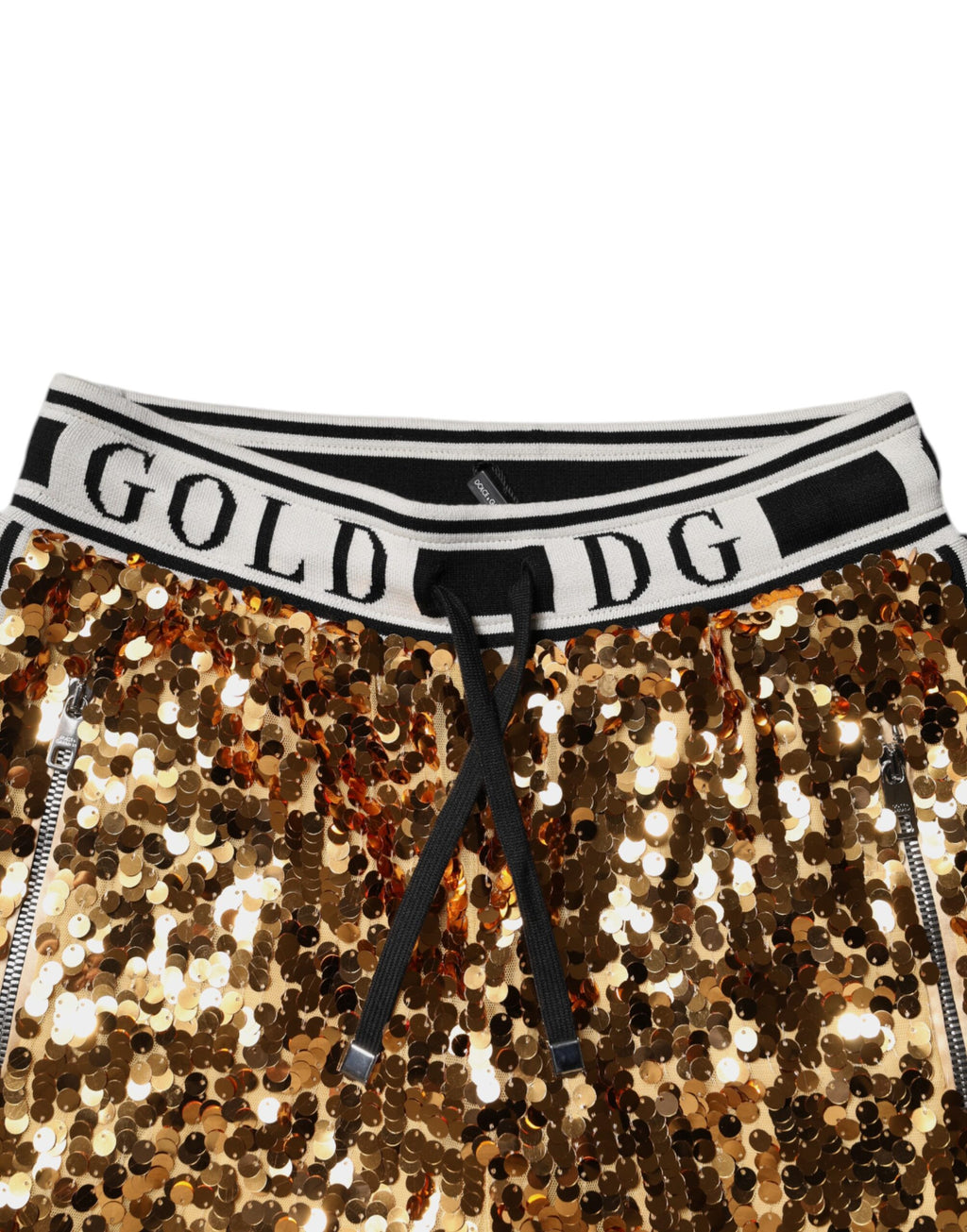 Pantalon de jogging Dolce & Gabbana DG en sequins dorés métallisés