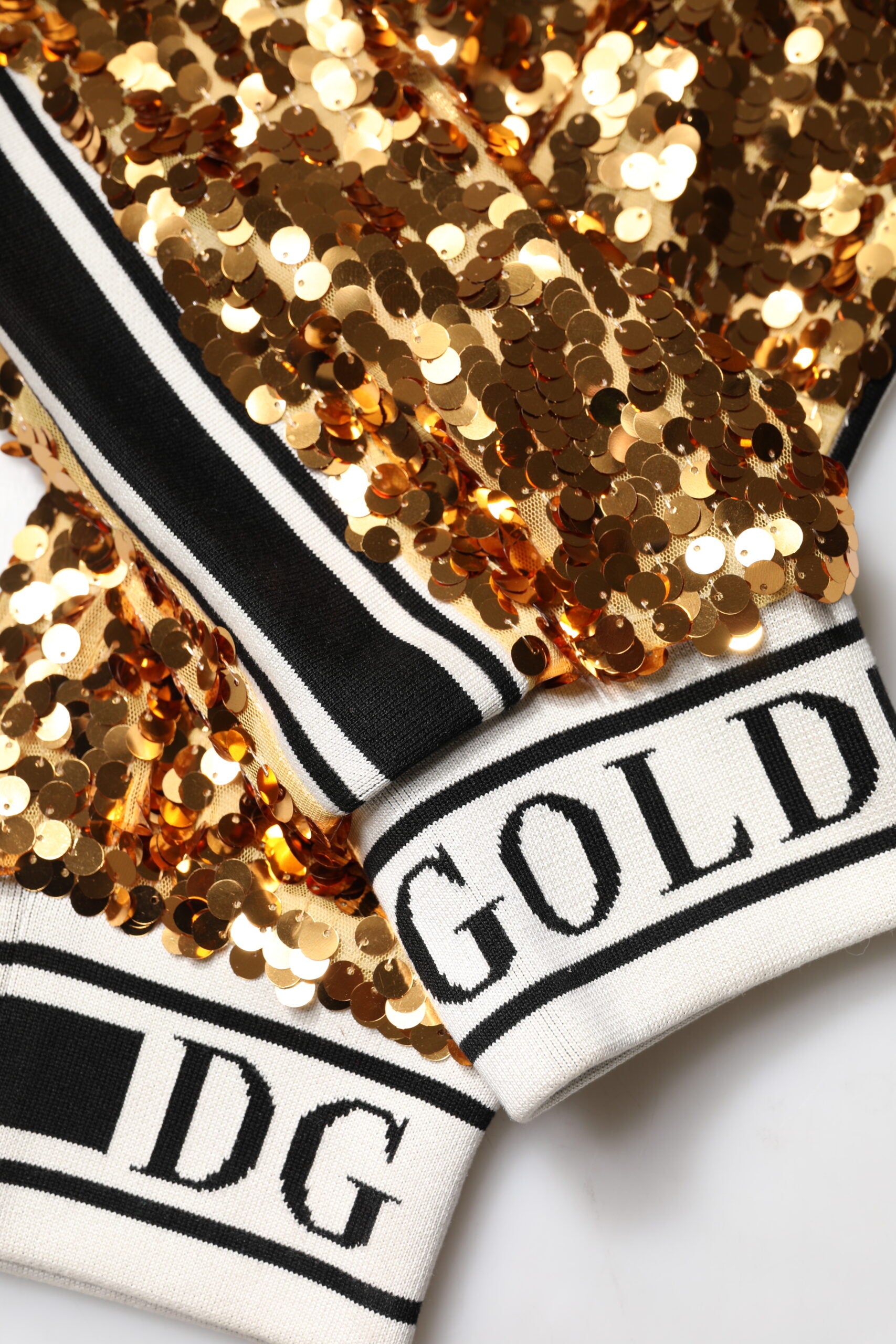Pantalon de jogging Dolce & Gabbana DG en sequins dorés métallisés