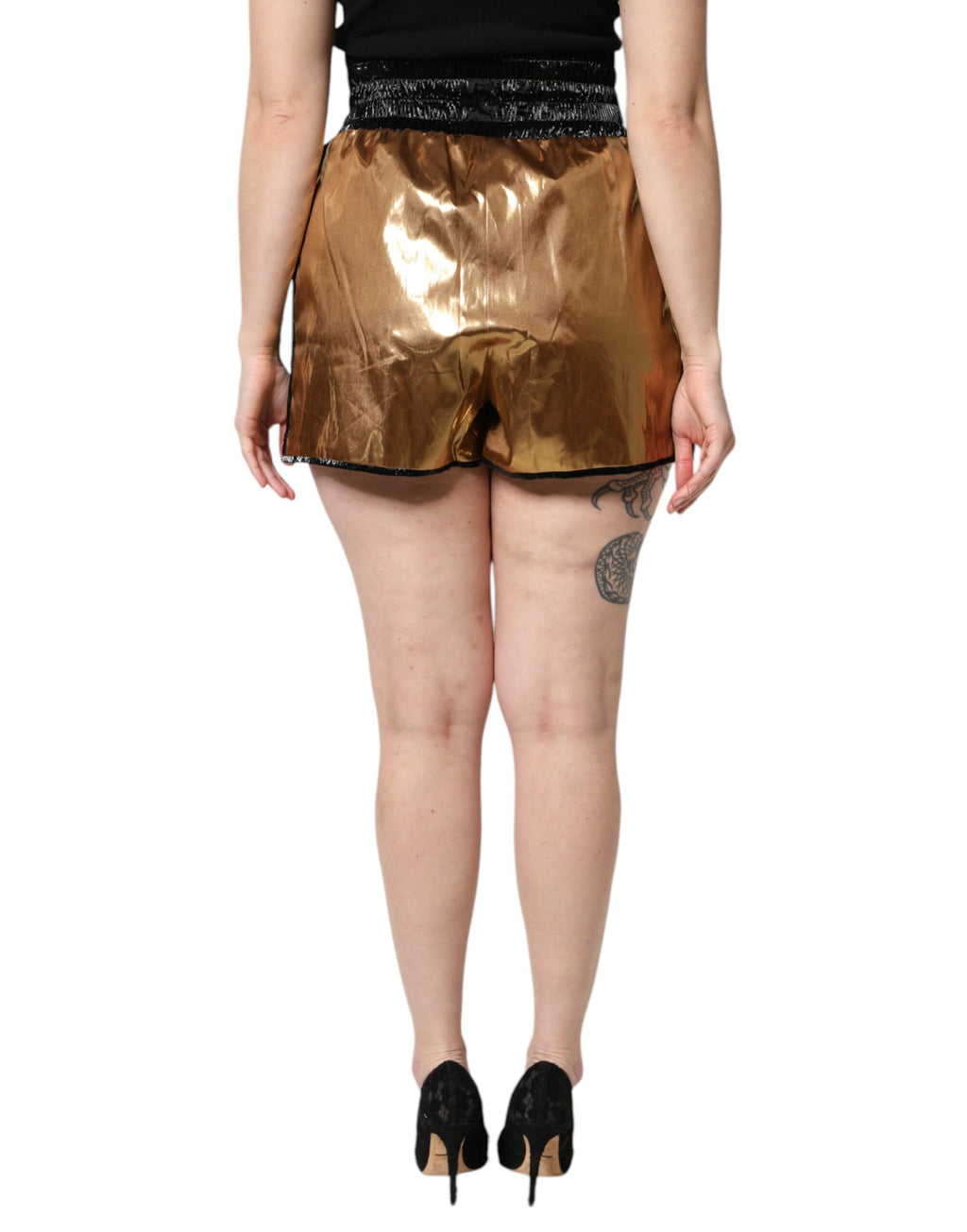 Dolce & Gabbana Gold Shorts for Women side view