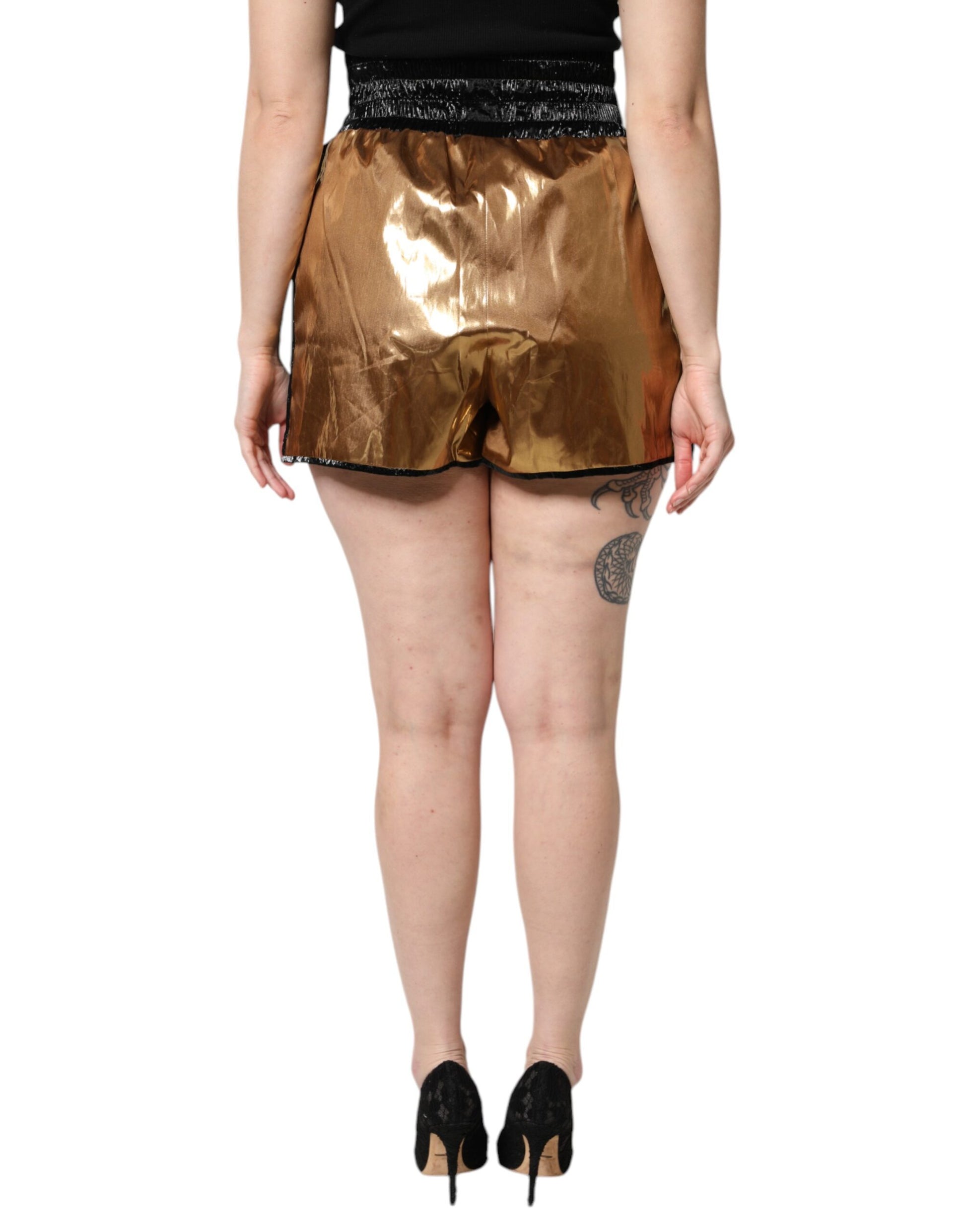 Dolce & Gabbana Gold Shorts for Women side view