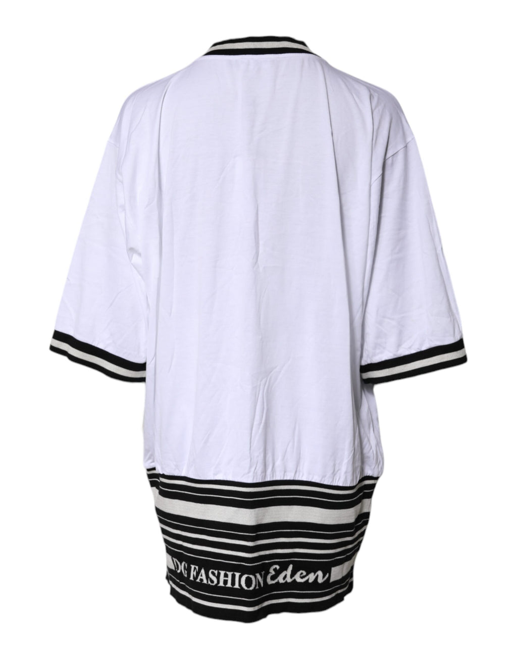 T-shirt Dolce & Gabbana en coton blanc avec col rond et motif DG Fashion