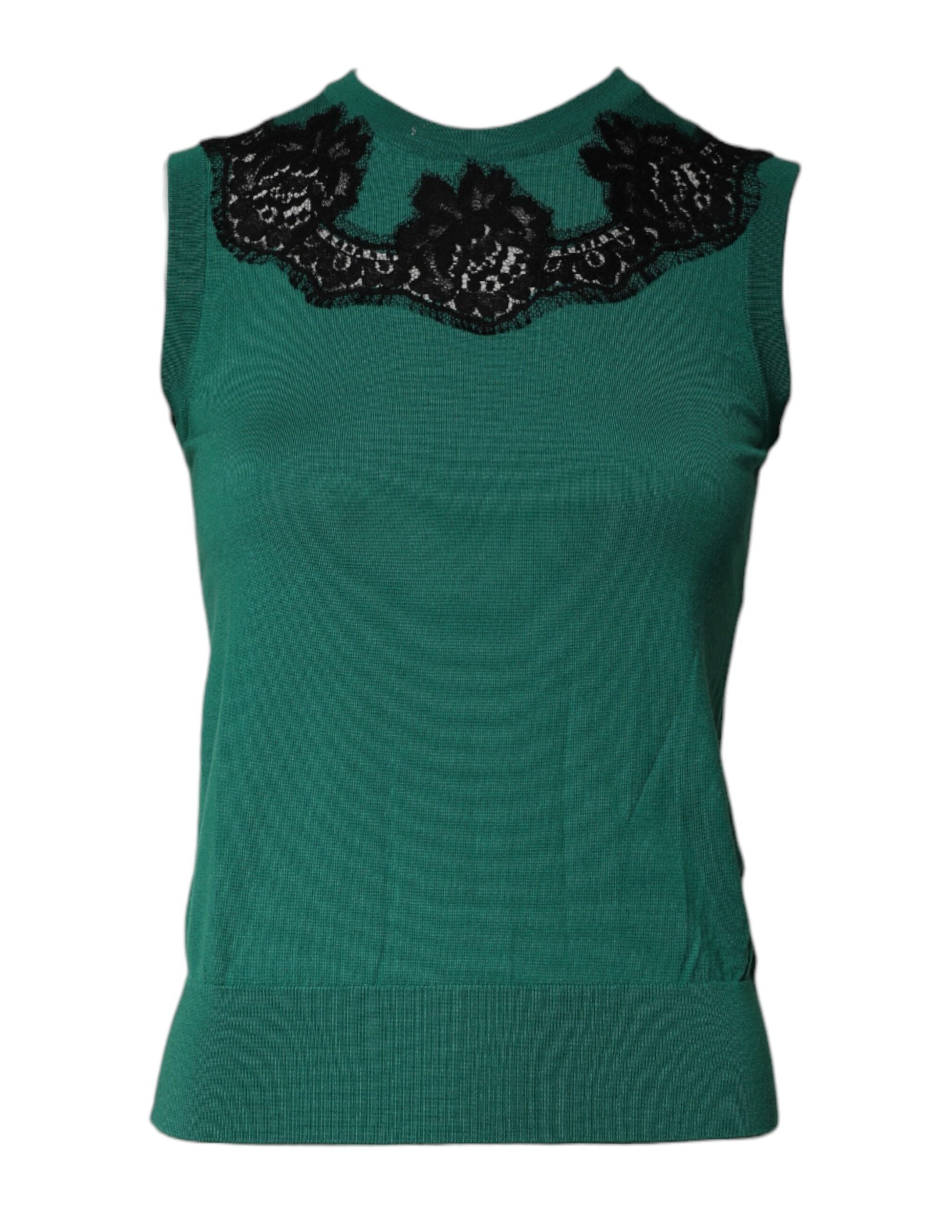 Dolce & Gabbana Green Sleeveless T-Shirt for Women